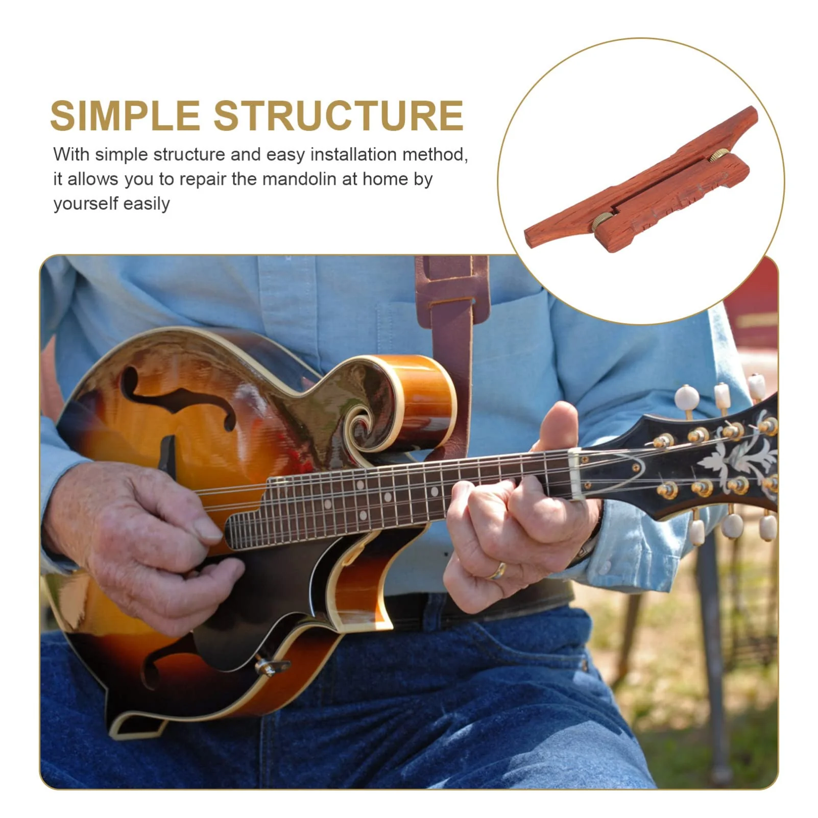 Musical Instruments Guitar Accesories Ebony Mandolin Bridge Adjustable Guitar Strings Bridges Compensated Guitar Replacement Parts Accessories Musical Instrument Guitar Accessories - Image 9