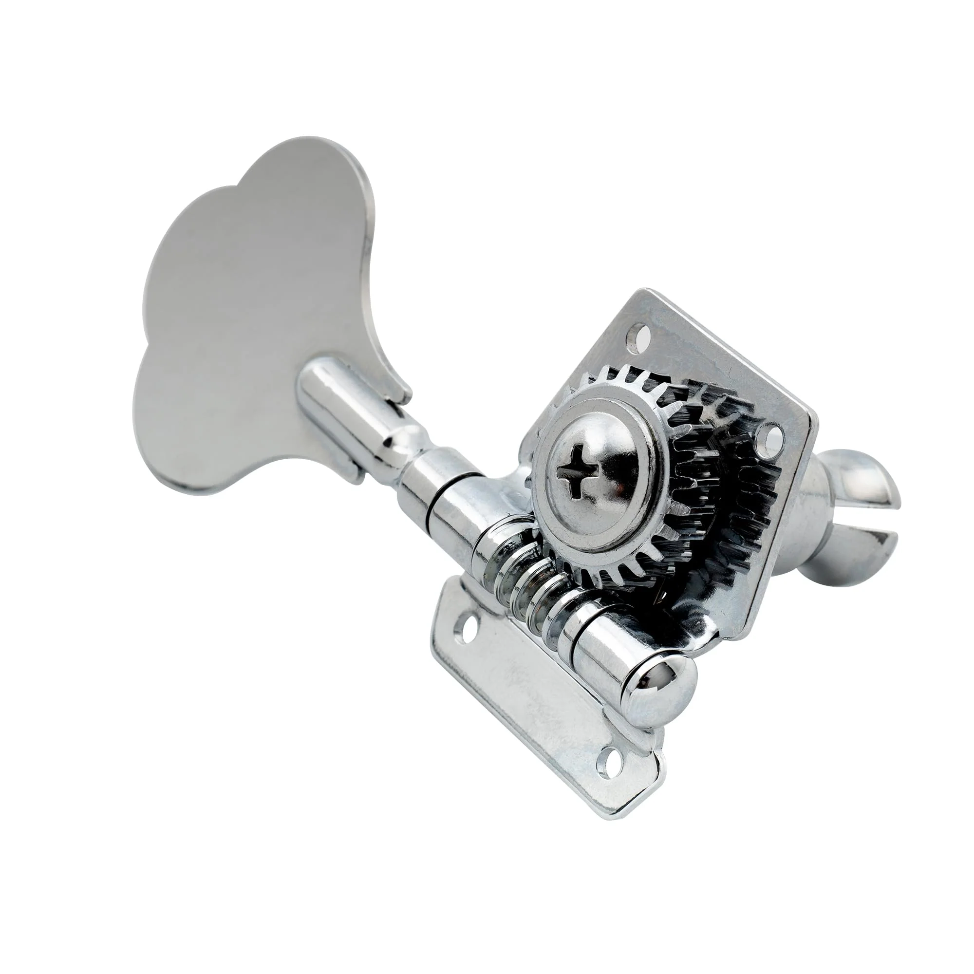 Musiclily 2+2 Vintage Open Geared Bass Tuners Machine Head Tuning Keys Pegs Set for Jazz Precision P Bass Replacement, Chrome - Image 6