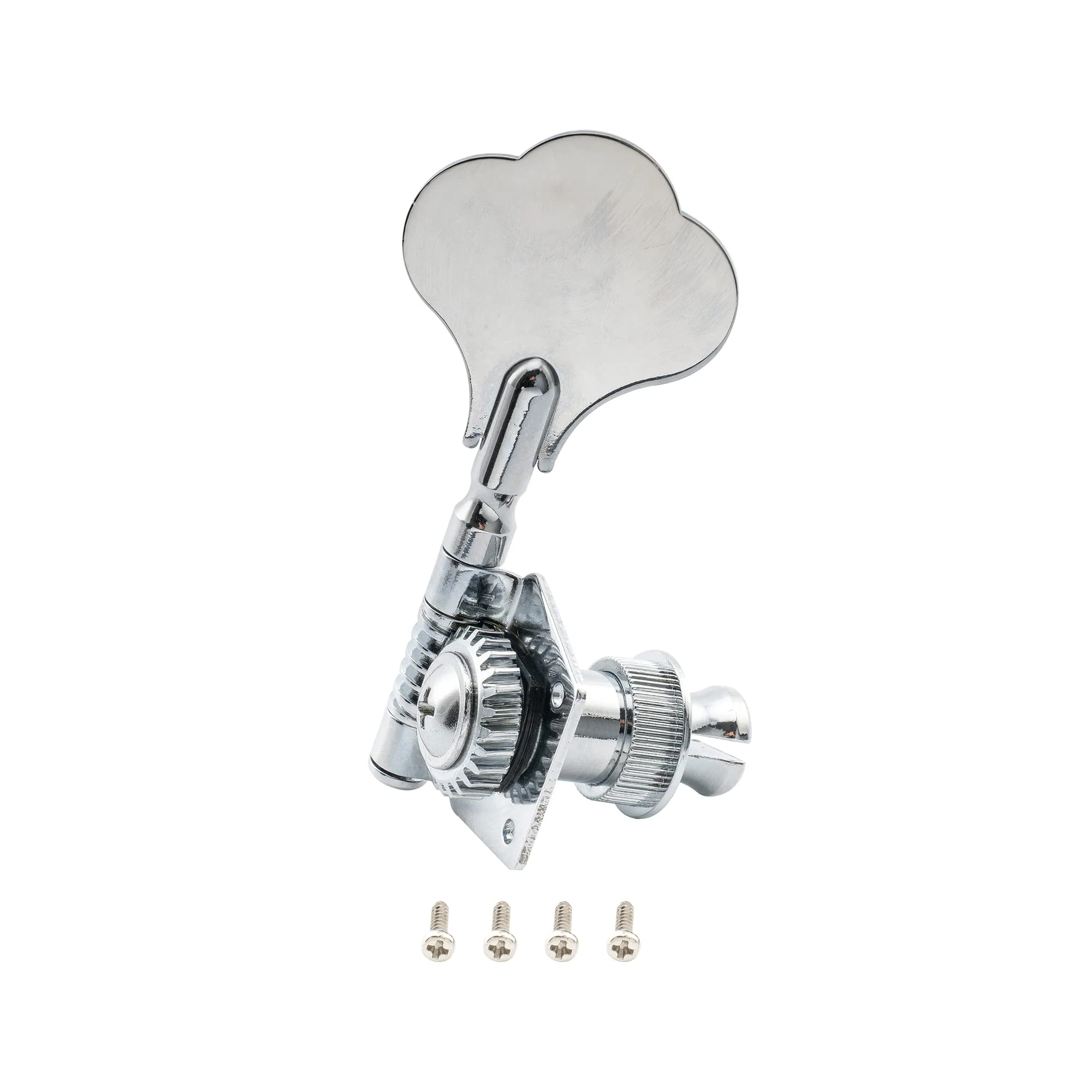 Musiclily 2+2 Vintage Open Geared Bass Tuners Machine Head Tuning Keys Pegs Set for Jazz Precision P Bass Replacement, Chrome - Image 7