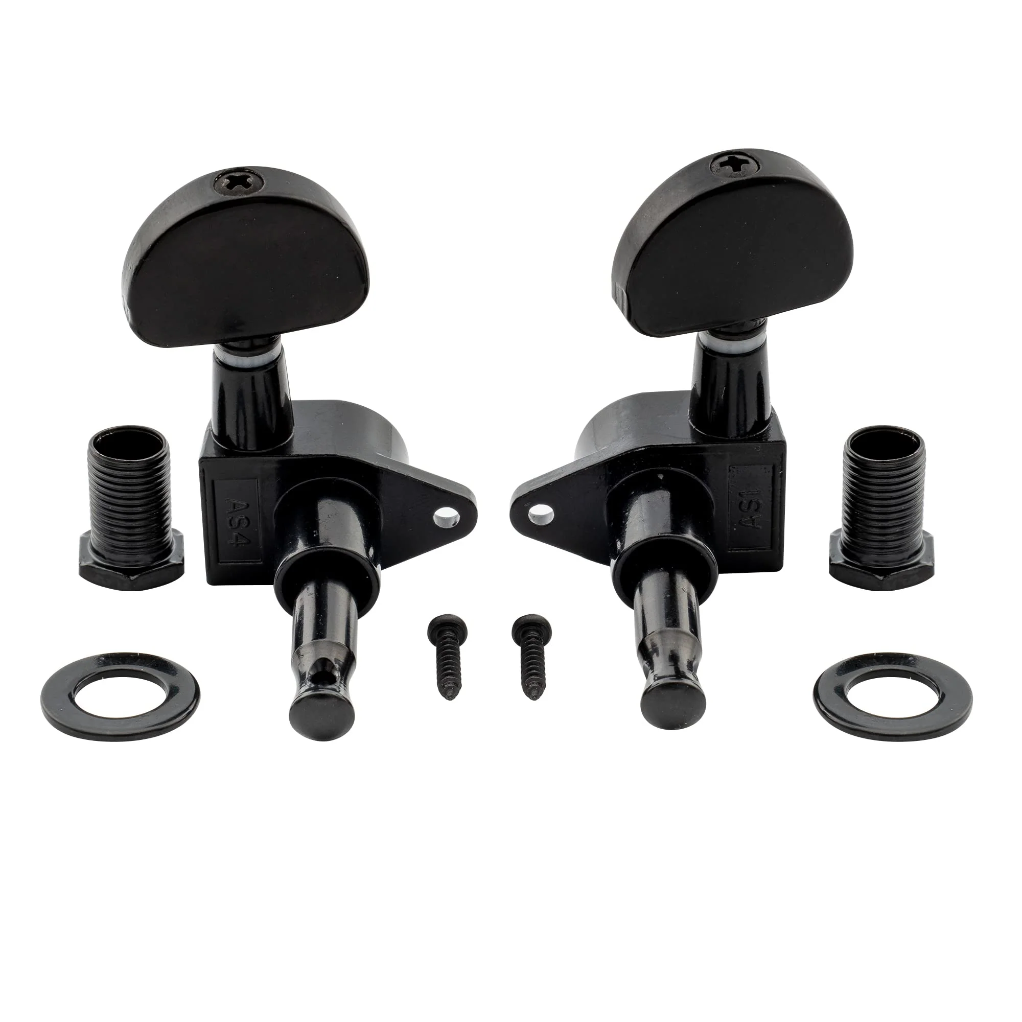 Musiclily 3+3 Epi Style Sealed Guitar Tuners String Tuning Pegs Keys Machine Heads Set for Les Paul Epiphone Electric Guitar, Half Moon Button Black Epi Half Moon Black - Image 4