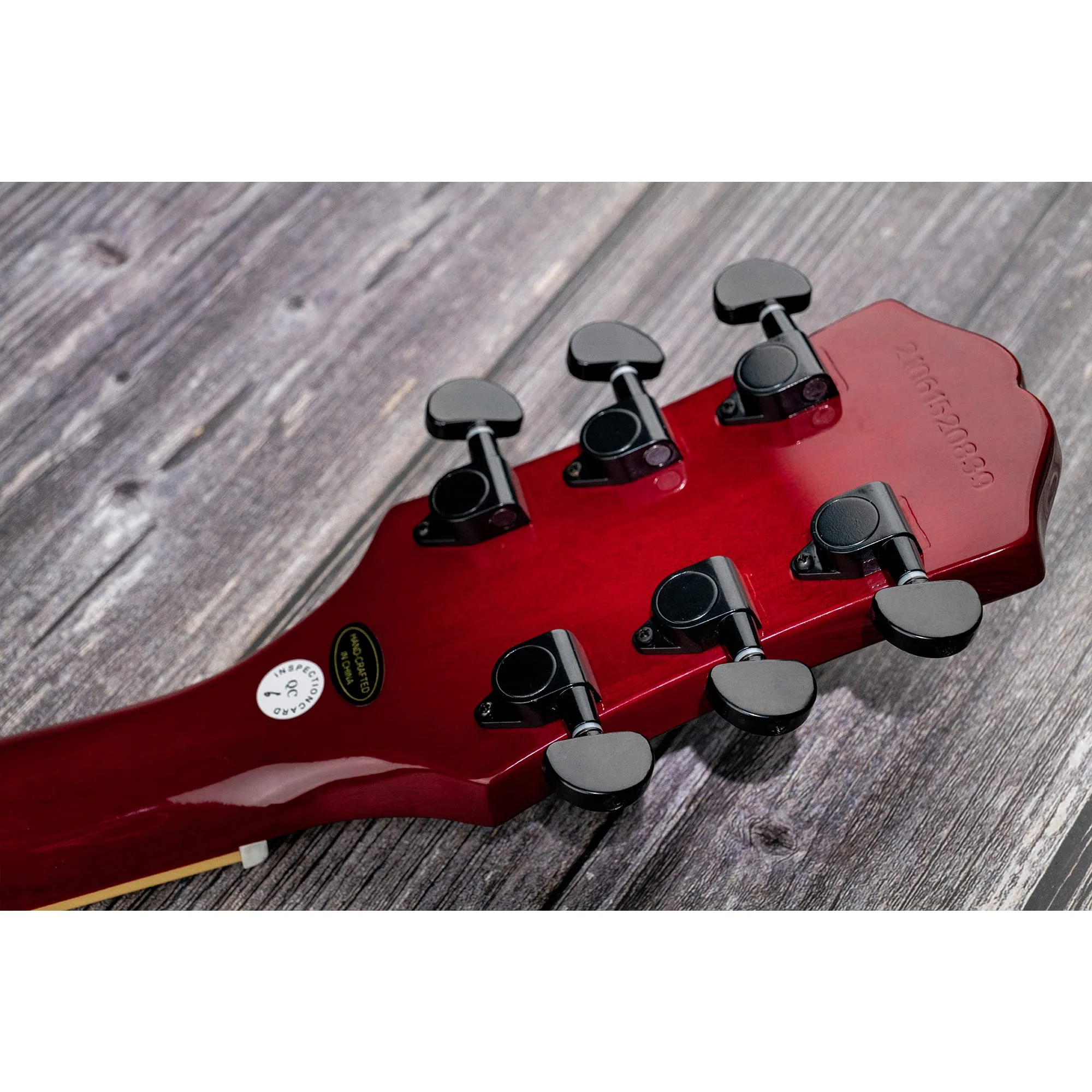 Musiclily 3+3 Epi Style Sealed Guitar Tuners String Tuning Pegs Keys Machine Heads Set for Les Paul Epiphone Electric Guitar, Half Moon Button Black Epi Half Moon Black - Image 5