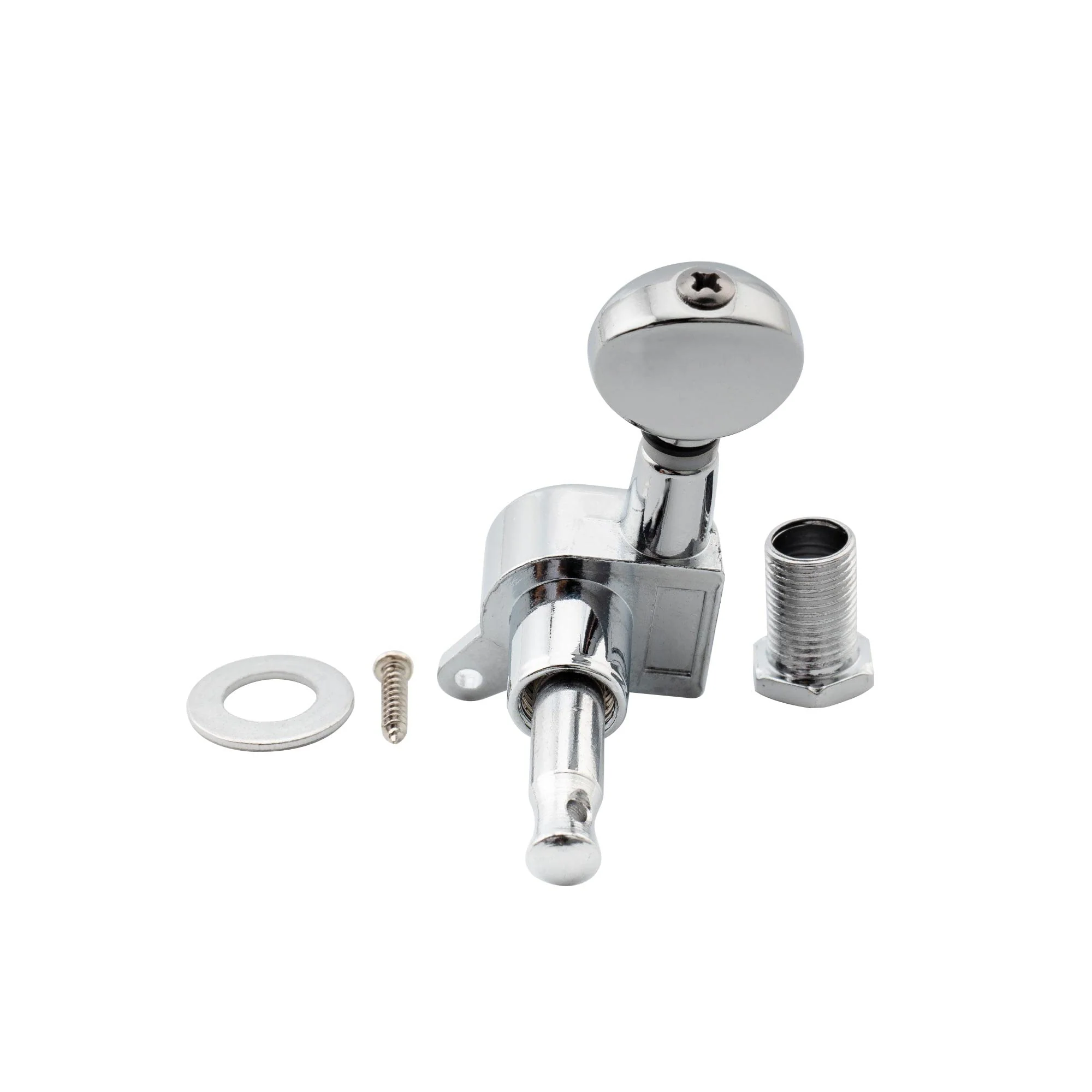 Musiclily 6 inline Sealed Guitar Tuners Tuning Pegs Keys Machine Heads Set for Strat Tele Electric Guitar Replacement,Kidney Button Chrome Kidney Button Chrome - Image 5