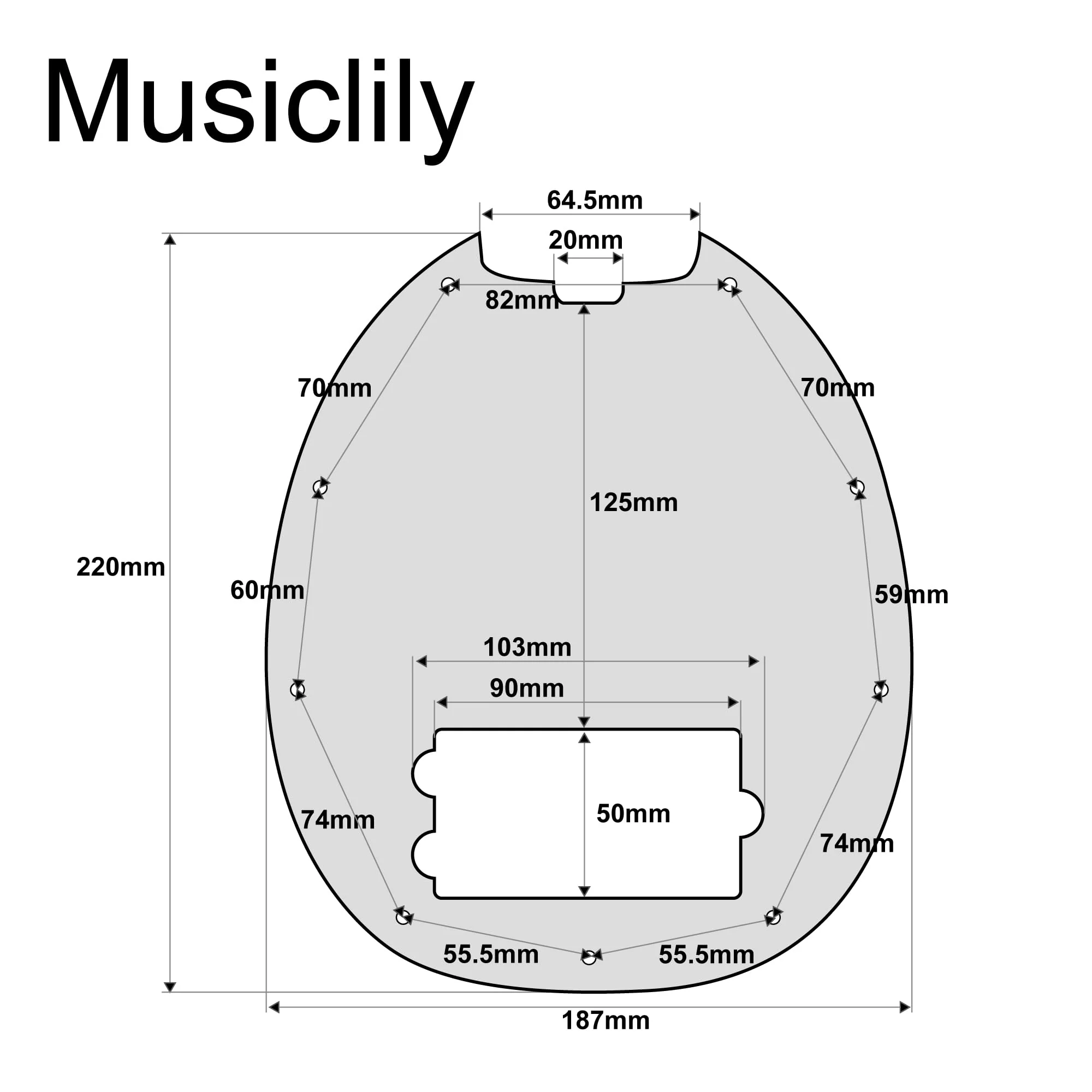 Musiclily 9 Hole Bass Pickguard for MusicMan MM StingRay 4 String Bass Guitar, 4Ply Vintage Tortoise - Image 2