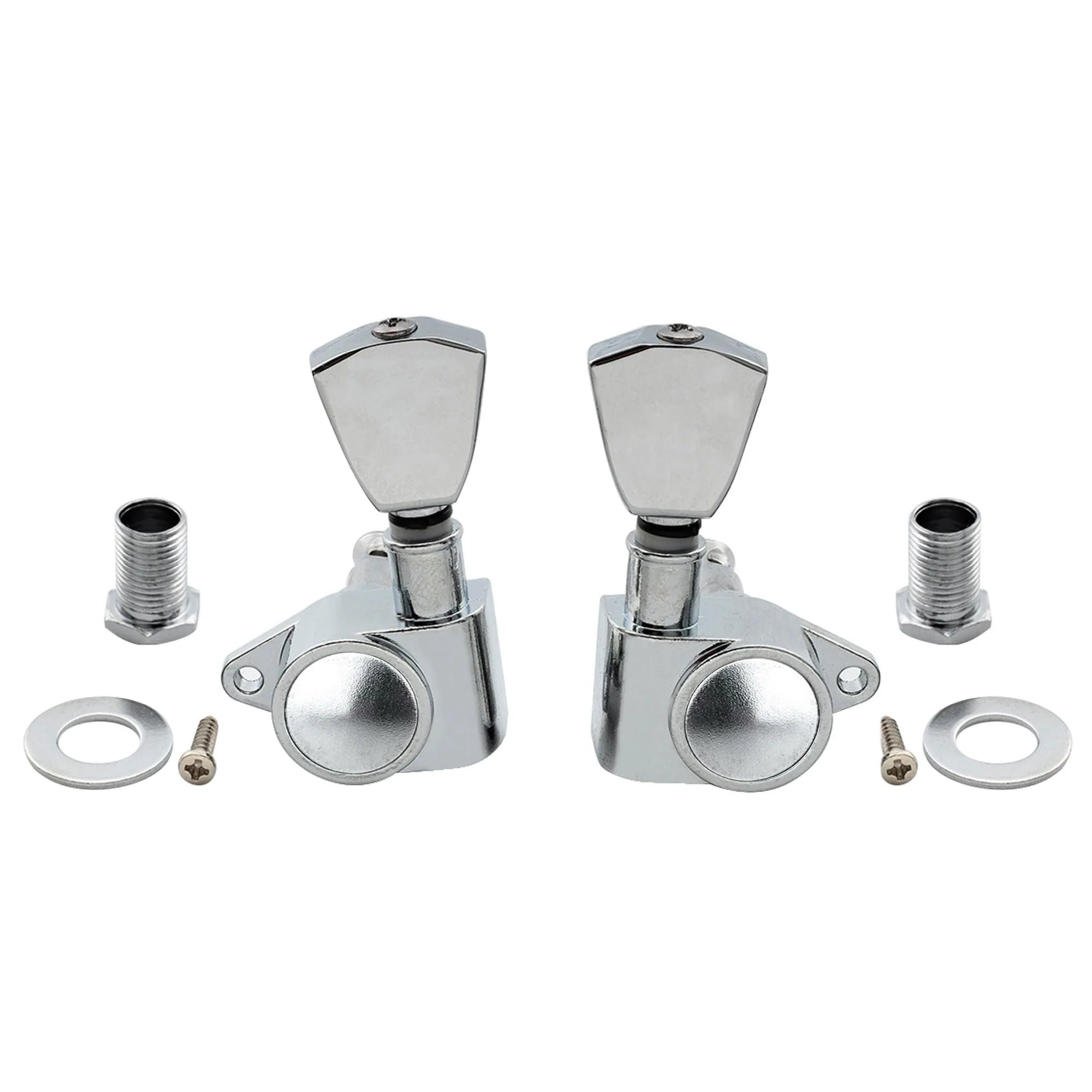 Musiclily Economy 3L3R Roto Style Sealed Guitar Tuners Machine Heads Tuning Pegs Keys Set for Epiphone Les Paul SG ES, Keystone Button Chrome - Image 4