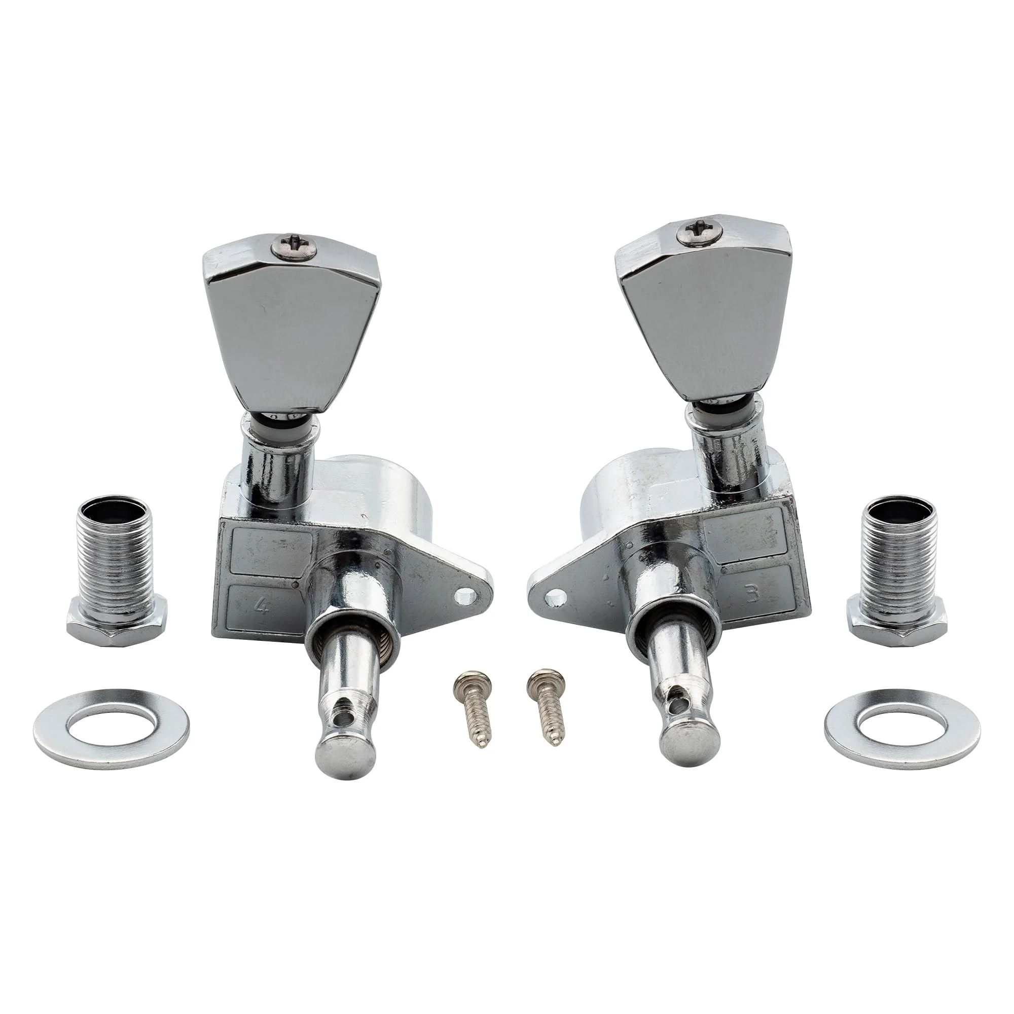 Musiclily Economy 3L3R Roto Style Sealed Guitar Tuners Machine Heads Tuning Pegs Keys Set for Epiphone Les Paul SG ES, Keystone Button Chrome - Image 5
