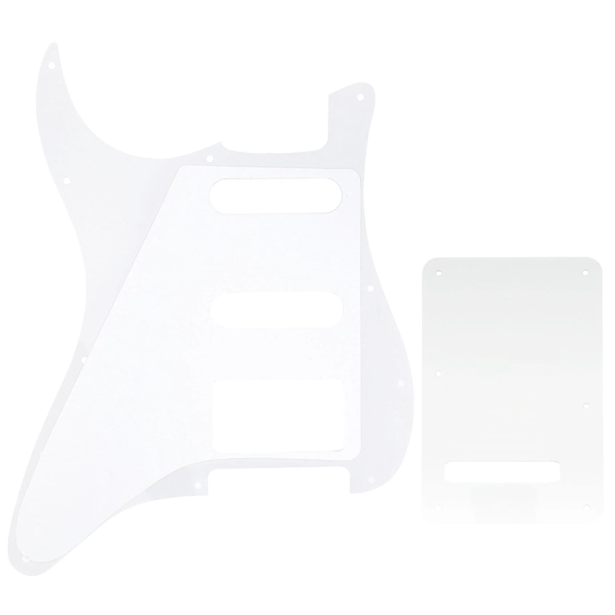 Musiclily HSS 11 Holes Strat Electric Guitar Pickguard and BackPlate Set for Fender US/Mexico Made Standard Stratocaster Modern Style Guitar Parts,4Ply Pearl Blue - Image 3