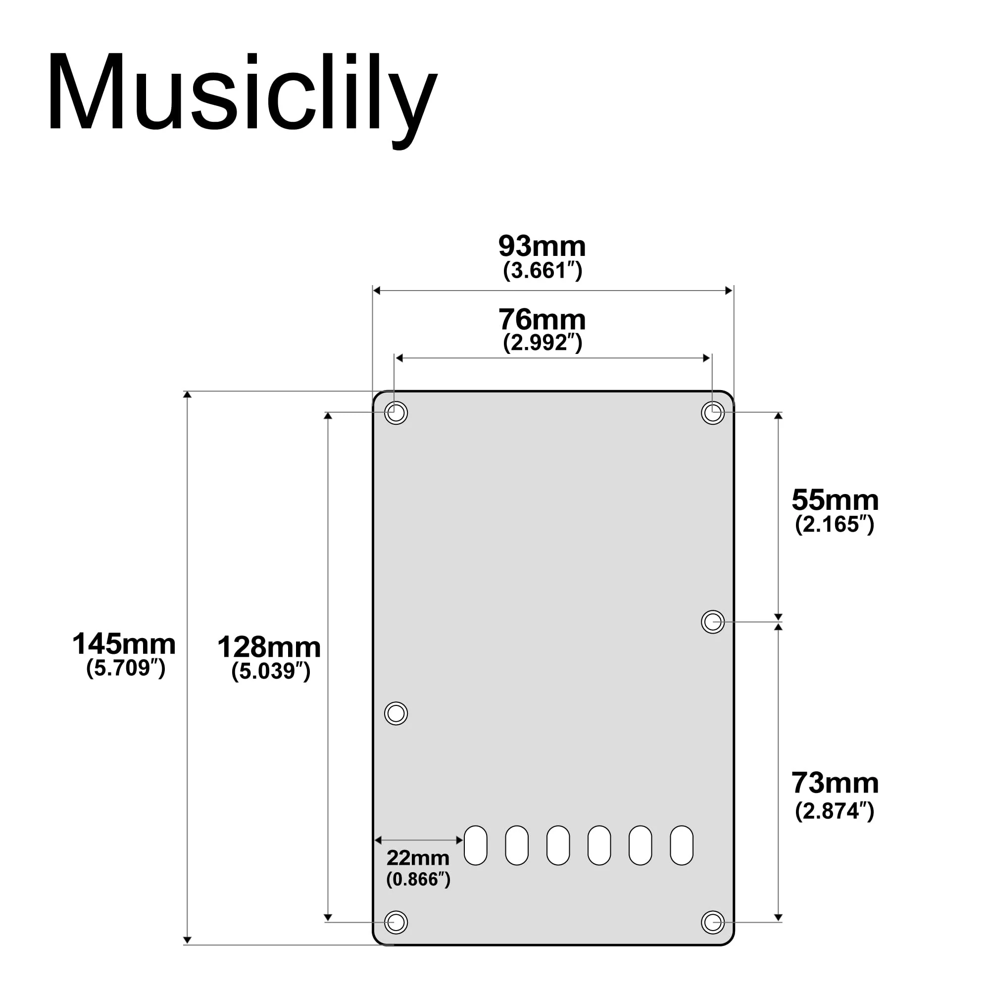 Musiclily Pickguard Strat Back Plate Tremolo Cavity Cover Vintage Style Backplate for Fender US/Mexico Made Standard Stratocaster Modern Style Electric Guitar,3Ply Black 3Ply Black - Image 2