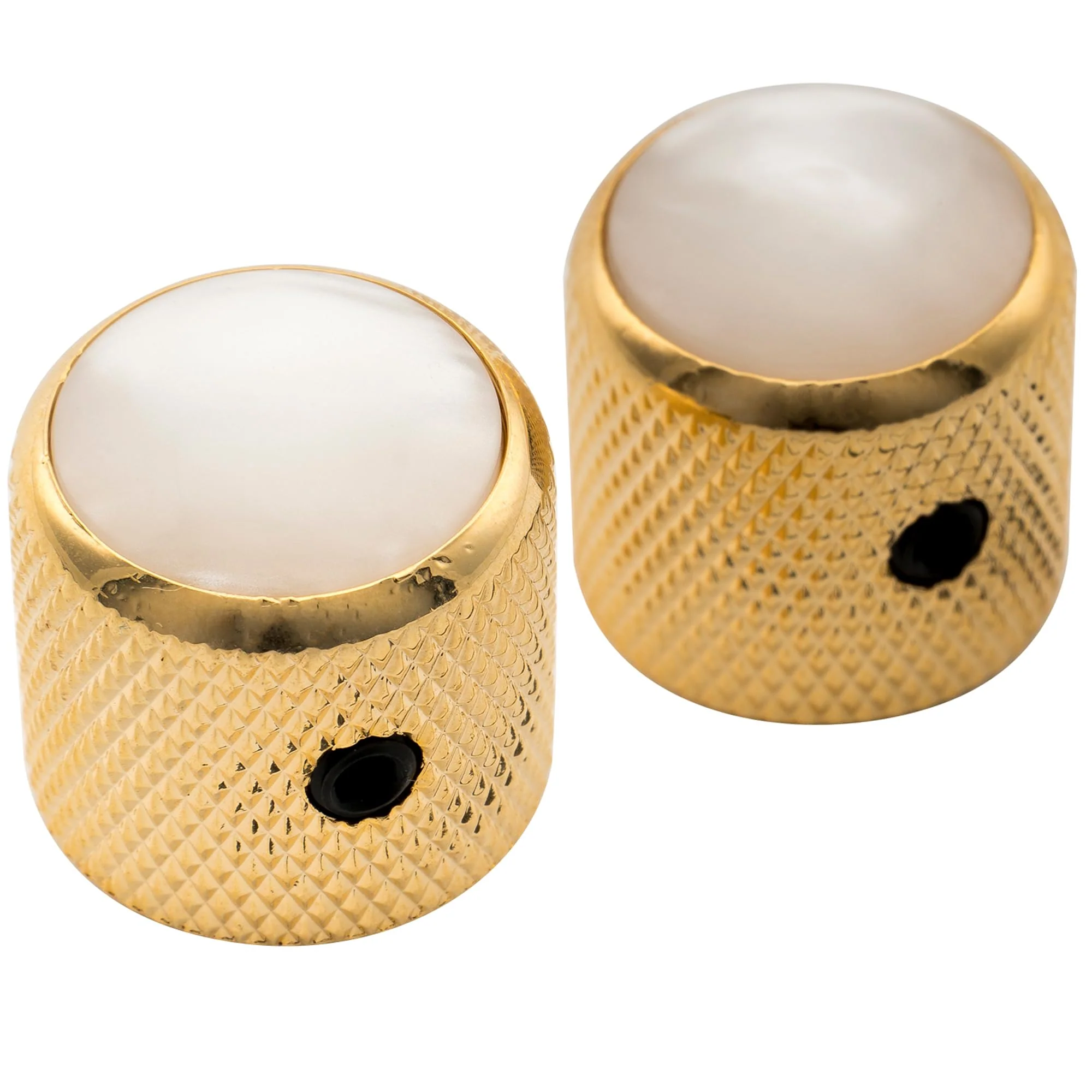 Musiclily Pro 1/4 Inch Steel Mother-of-Pearl Top Dome Knobs with Set Screw Universal Fitting Control Knobs for Electric Guitar or Bass, Gold (Set of 2) - Image 5