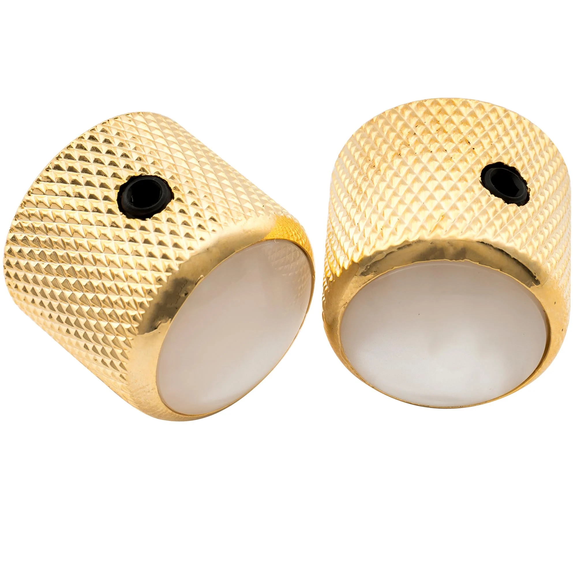 Musiclily Pro 1/4 Inch Steel Mother-of-Pearl Top Dome Knobs with Set Screw Universal Fitting Control Knobs for Electric Guitar or Bass, Gold (Set of 2) - Image 6
