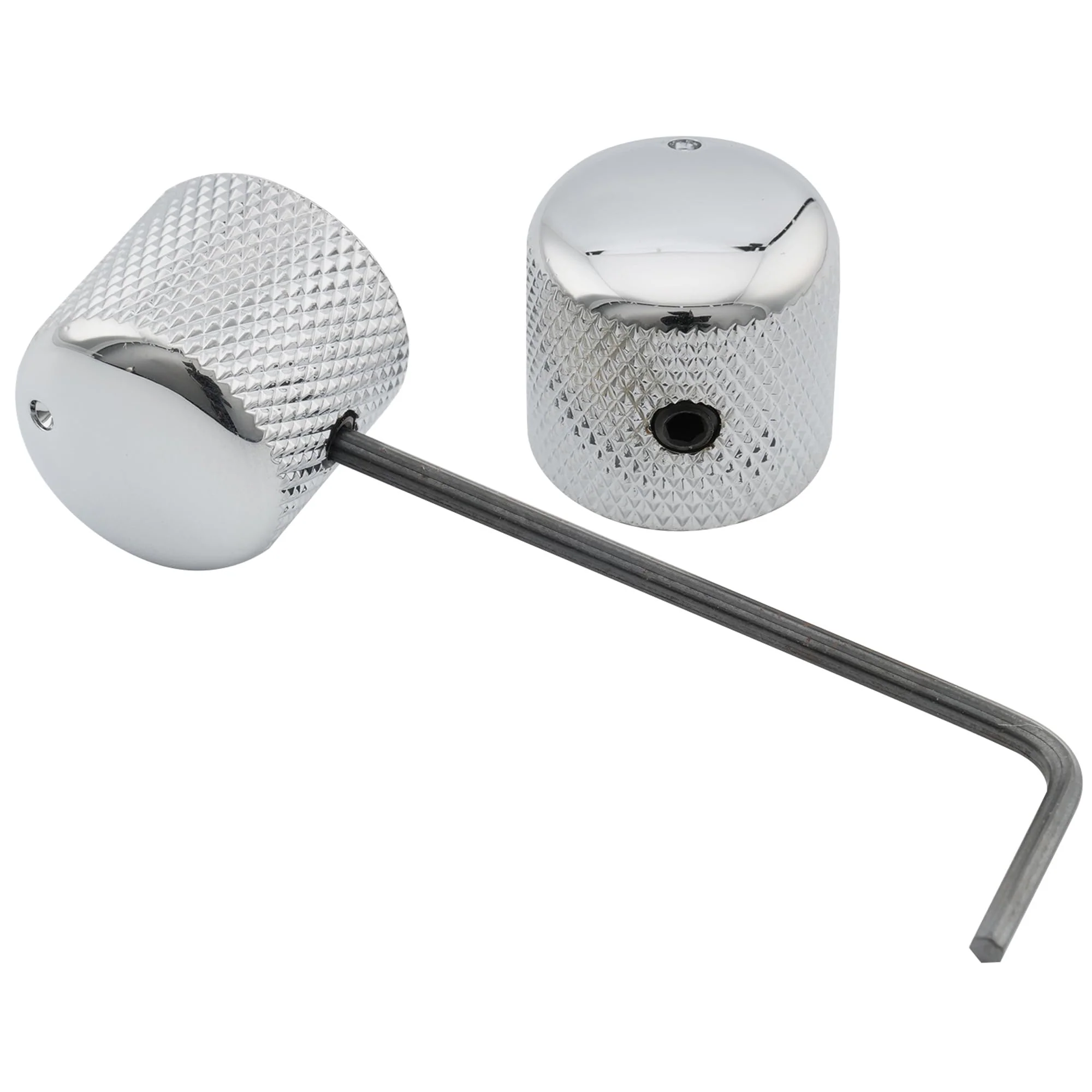 Musiclily Pro 1/4" Steel Fine Knurled Dome Knobs Universal Fitting Control Knobs with Set Screw and Indicator Dot for Electric Guitar or Bass, Chrome (Set of 2) - Image 6