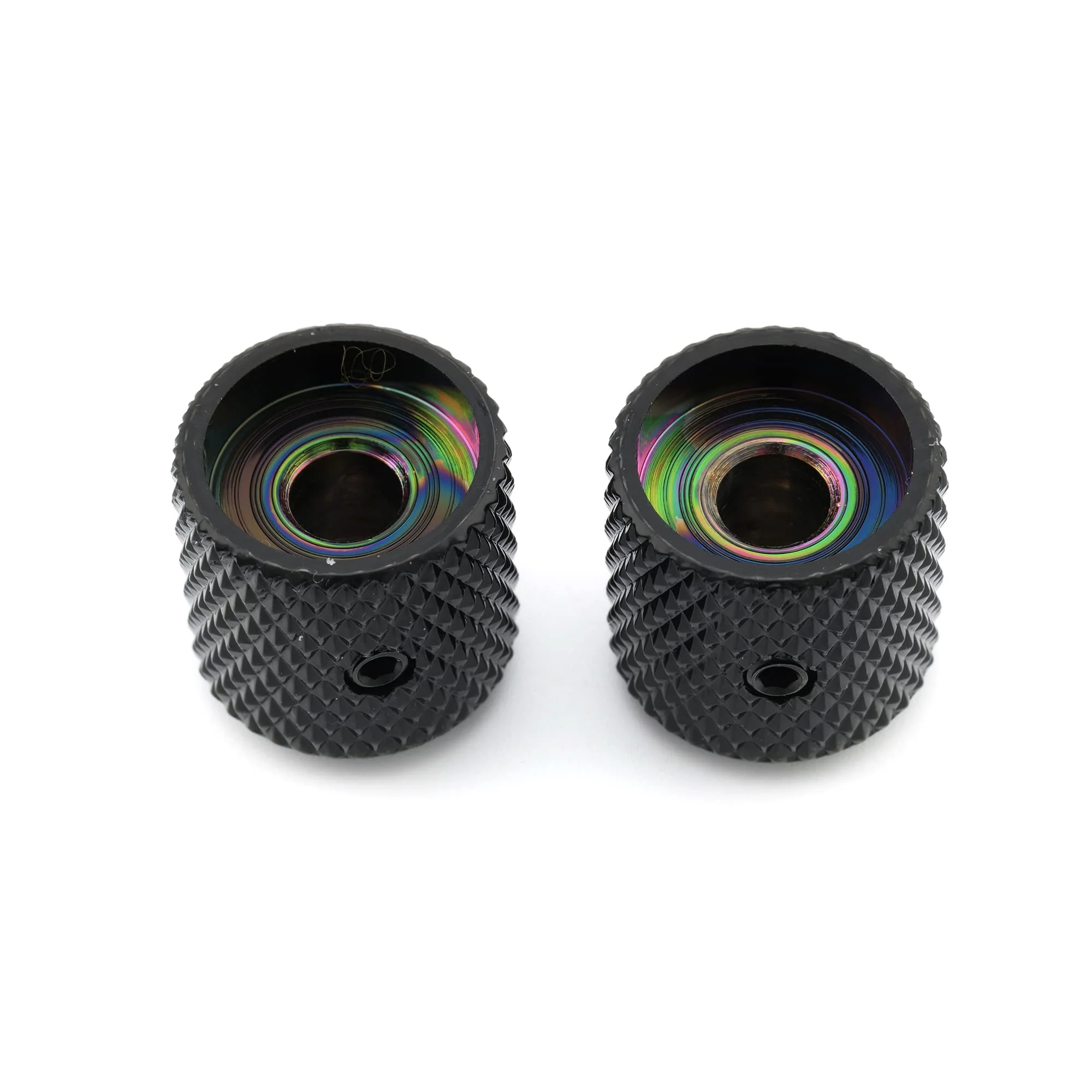 Musiclily Pro 1/4" Steel Fine Knurled Dome Knobs Universal Fitting Control Knobs with Set Screw for Electric Guitar or Bass, Black (Set of 2) - Image 4