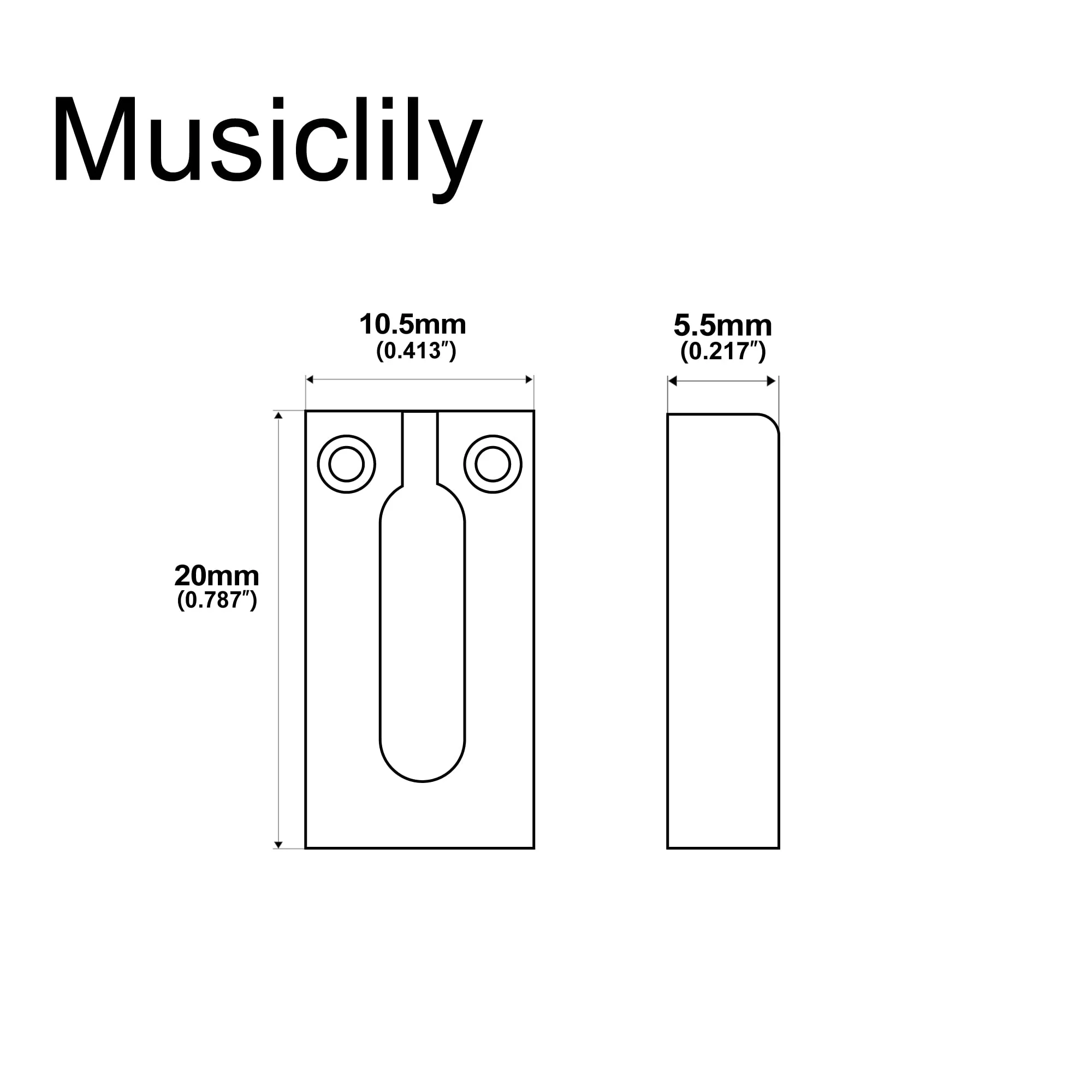 Musiclily Pro 10.5mm Stainless Steel Modern Guitar Tremolo Bridge Saddles for Fender Strat Stratocaster Tele Telecaster Electric Guitar, Black (Set of 6) - Image 2