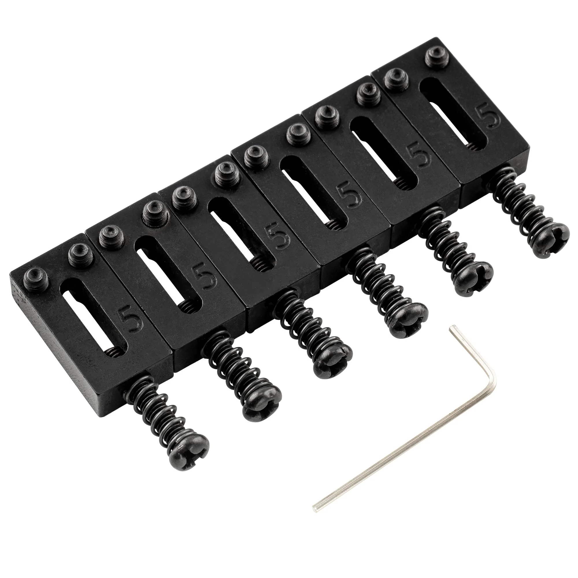 Musiclily Pro 10.5mm Stainless Steel Modern Guitar Tremolo Bridge Saddles for Fender Strat Stratocaster Tele Telecaster Electric Guitar, Black (Set of 6) - Image 3