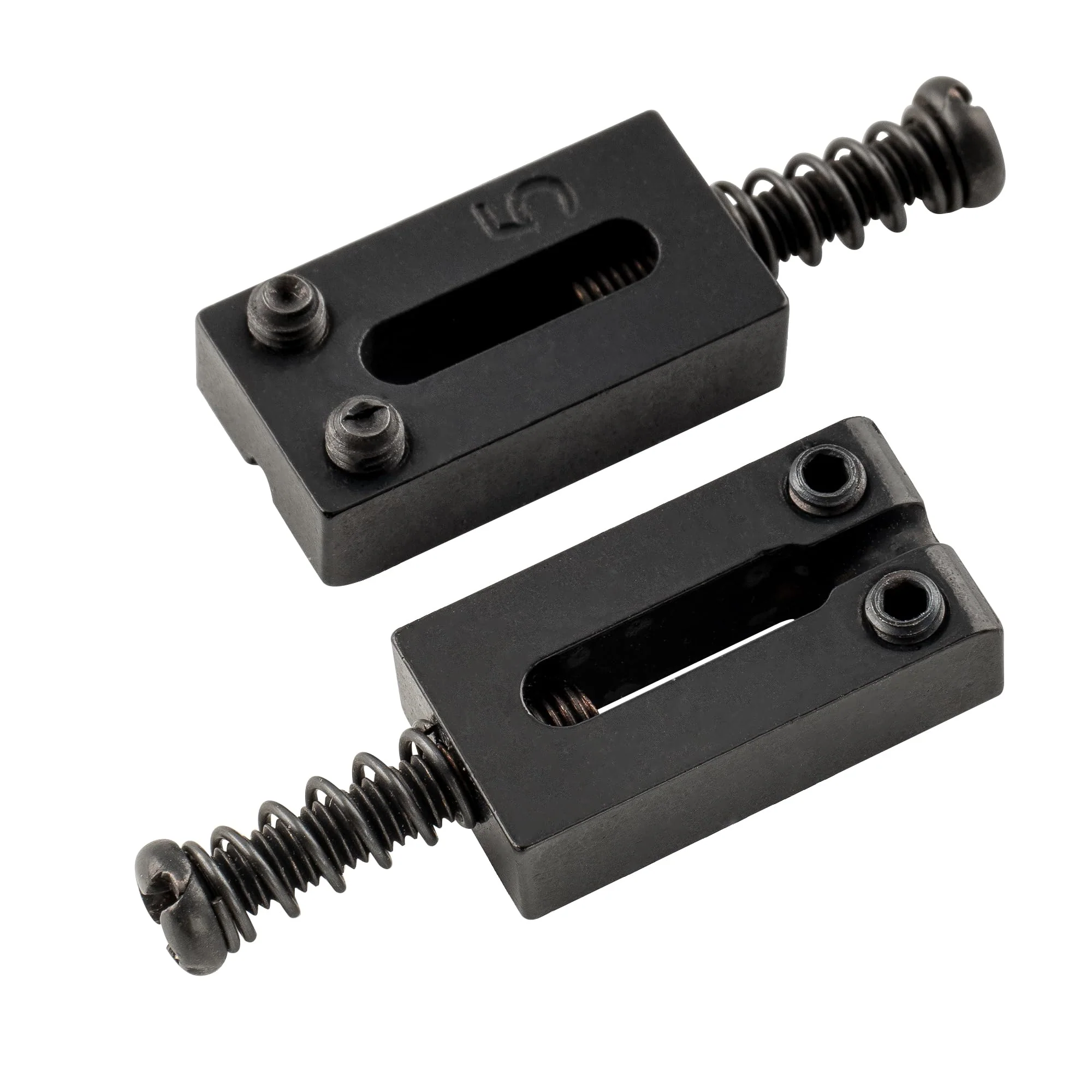 Musiclily Pro 10.5mm Stainless Steel Modern Guitar Tremolo Bridge Saddles for Fender Strat Stratocaster Tele Telecaster Electric Guitar, Black (Set of 6) - Image 4