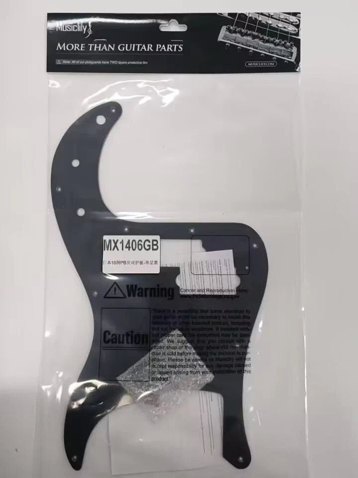 Musiclily Pro 10-Hole P Bass Pickguard for JPN Fender Japan 4-String Precision Bass, 1Ply Black - Image 4