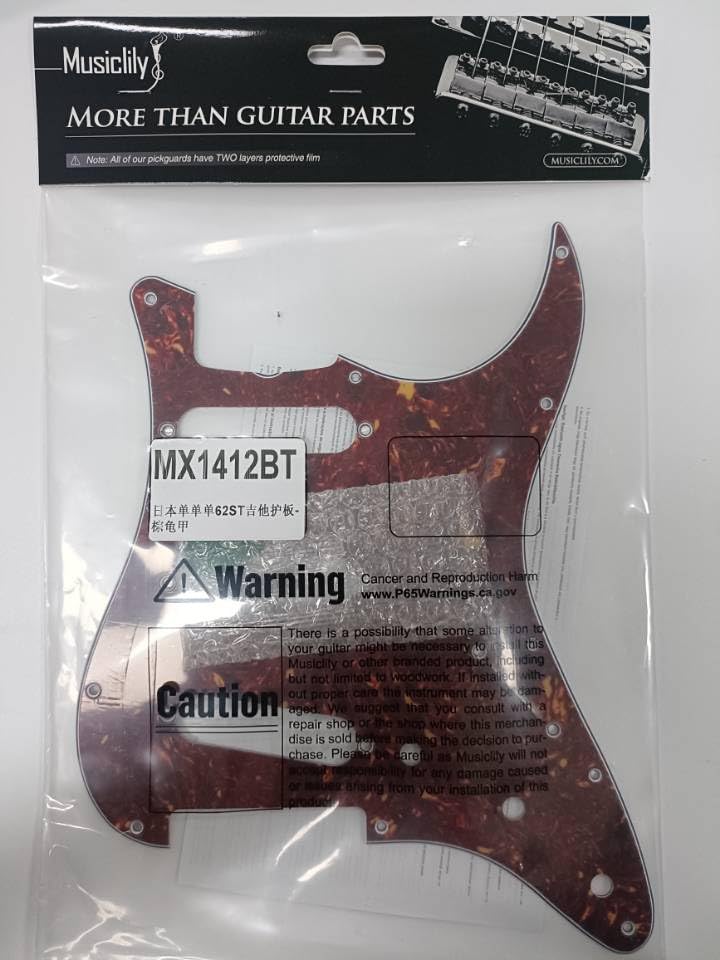 Musiclily Pro 11-Hole 62 Strat SSS Guitar Pickguard for MIJ JPN Japan Stratocaster, 4Ply Vintage Tortoise - Image 4