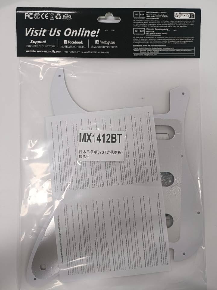 Musiclily Pro 11-Hole 62 Strat SSS Guitar Pickguard for MIJ JPN Japan Stratocaster, 4Ply Vintage Tortoise - Image 5