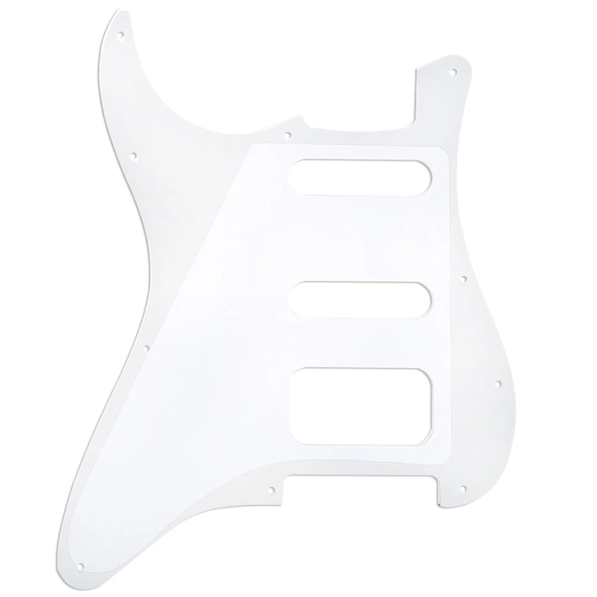 Musiclily Pro 11-Hole Round Corner HSS Guitar Strat Pickguard Humbucker for USA/Mexican Stratocaster Open Pickup, 3Ply Parchment - Image 3