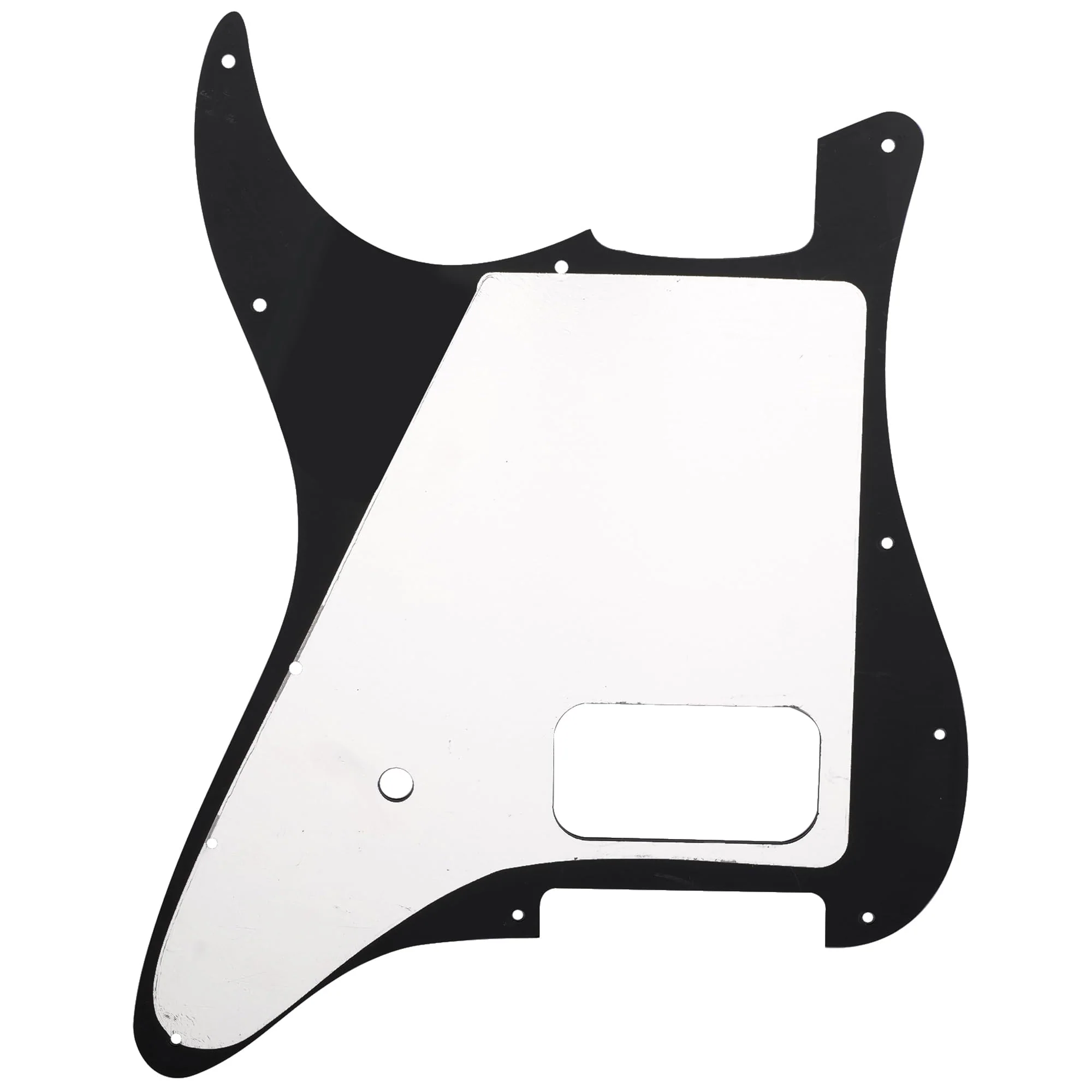 Musiclily Pro 11 Holes ST Strat One Humbucker Guitar Pickguard for American/Mexican Fender Tom Delonge Strat Style Electric Guitar, 3ply Black - Image 3