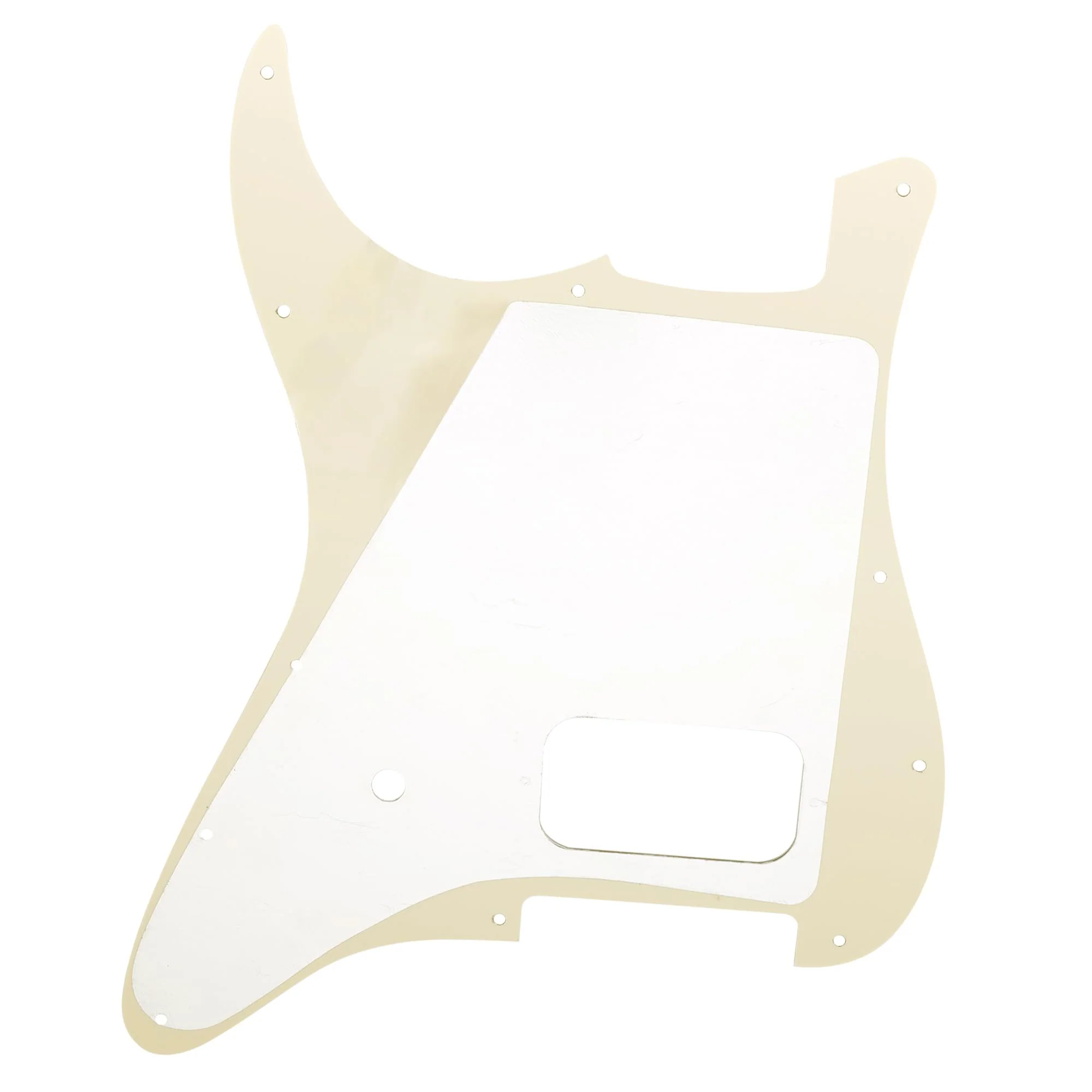 Musiclily Pro 11 Holes ST Strat One Humbucker Guitar Pickguard for American/Mexican Fender Tom Delonge Strat Style Electric Guitar, 4Ply Aged White Pearl - Image 3