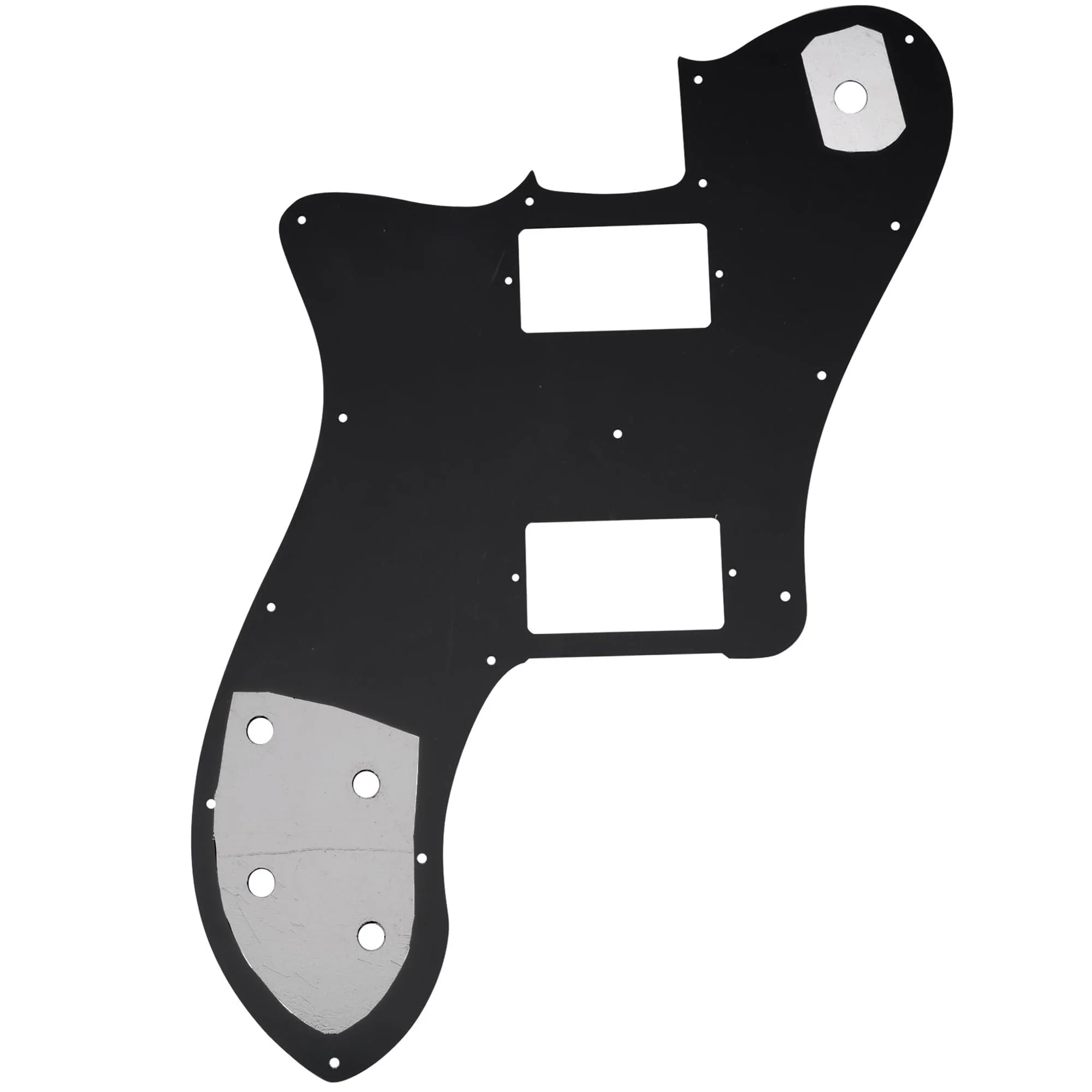 Musiclily Pro 15 Holes Covered HH Guitar Pickguard for Mexico Fender 72 Tele Deluxe Style Electric Guitar, 3Ply Black - Image 3