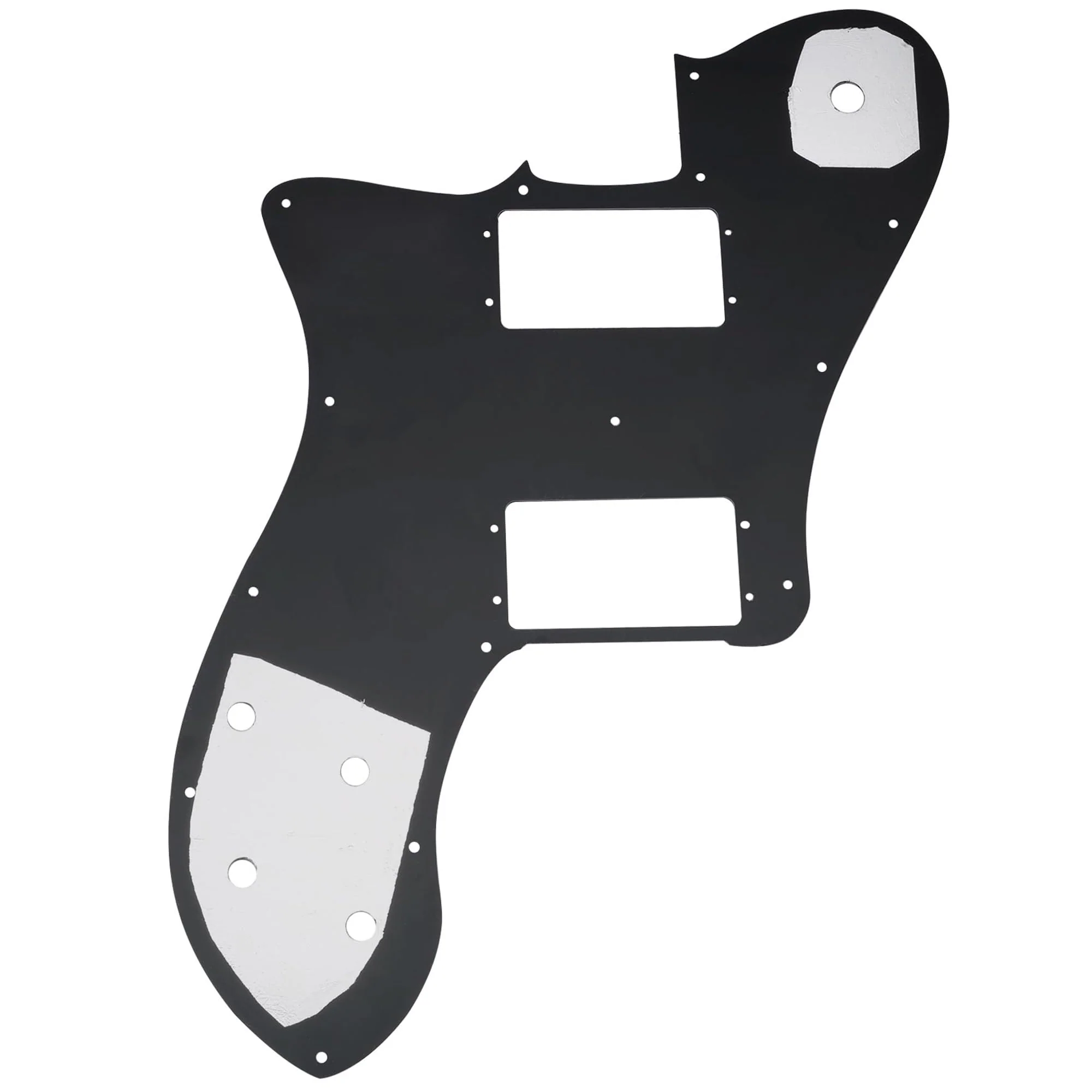Musiclily Pro 15 Holes Wide Range HH Guitar Pickguard for Mexico Fender 72 Tele Deluxe Style Electric Guitar, 3Ply Black - Image 3