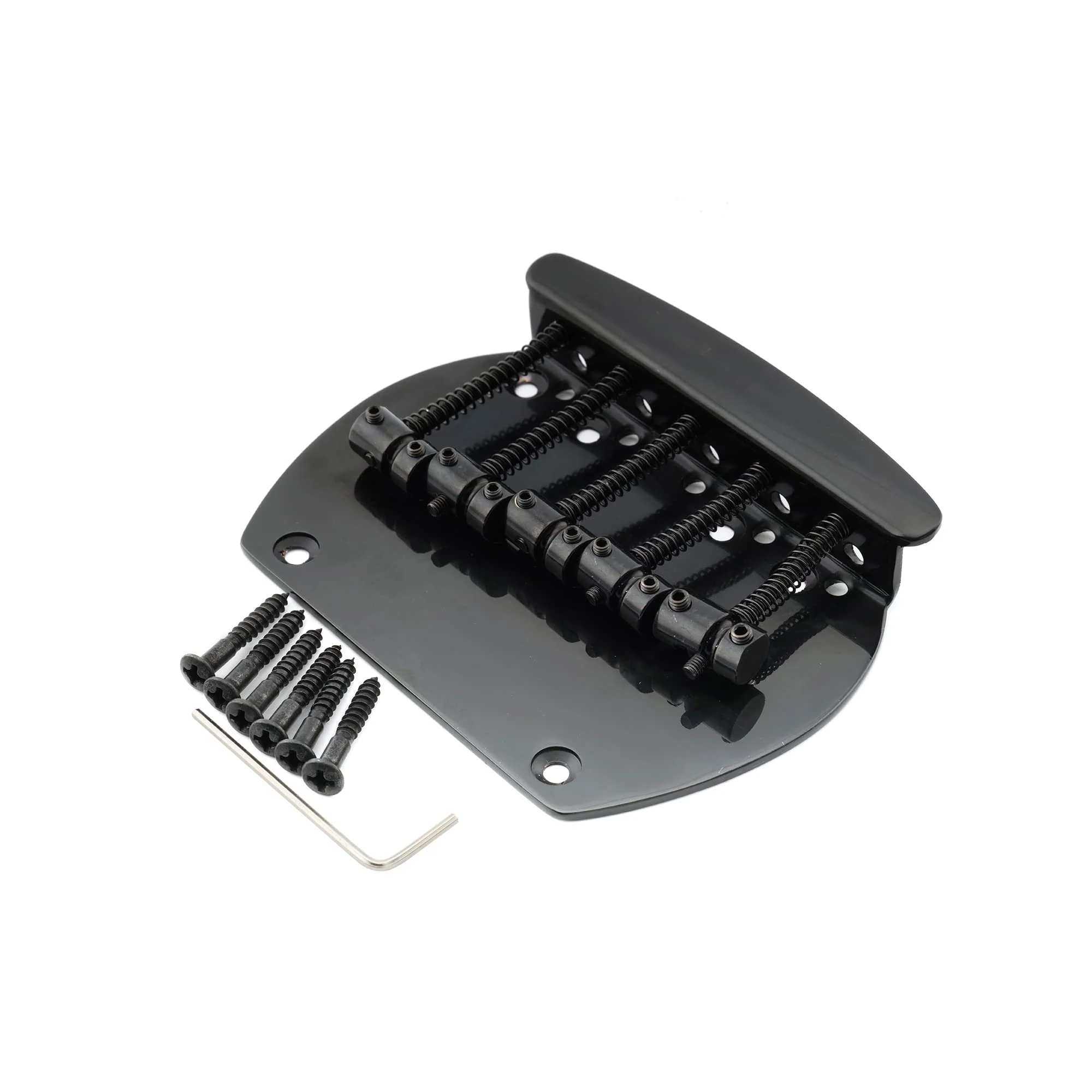 Musiclily Pro 16mm Steel 5-String Bass Bridge for Musicman Style Bass, Black - Image 3
