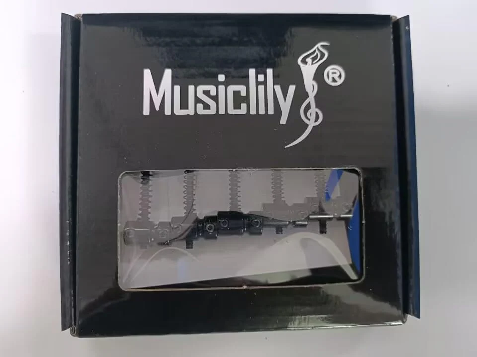 Musiclily Pro 16mm Steel 5-String Bass Bridge for Musicman Style Bass, Black - Image 7