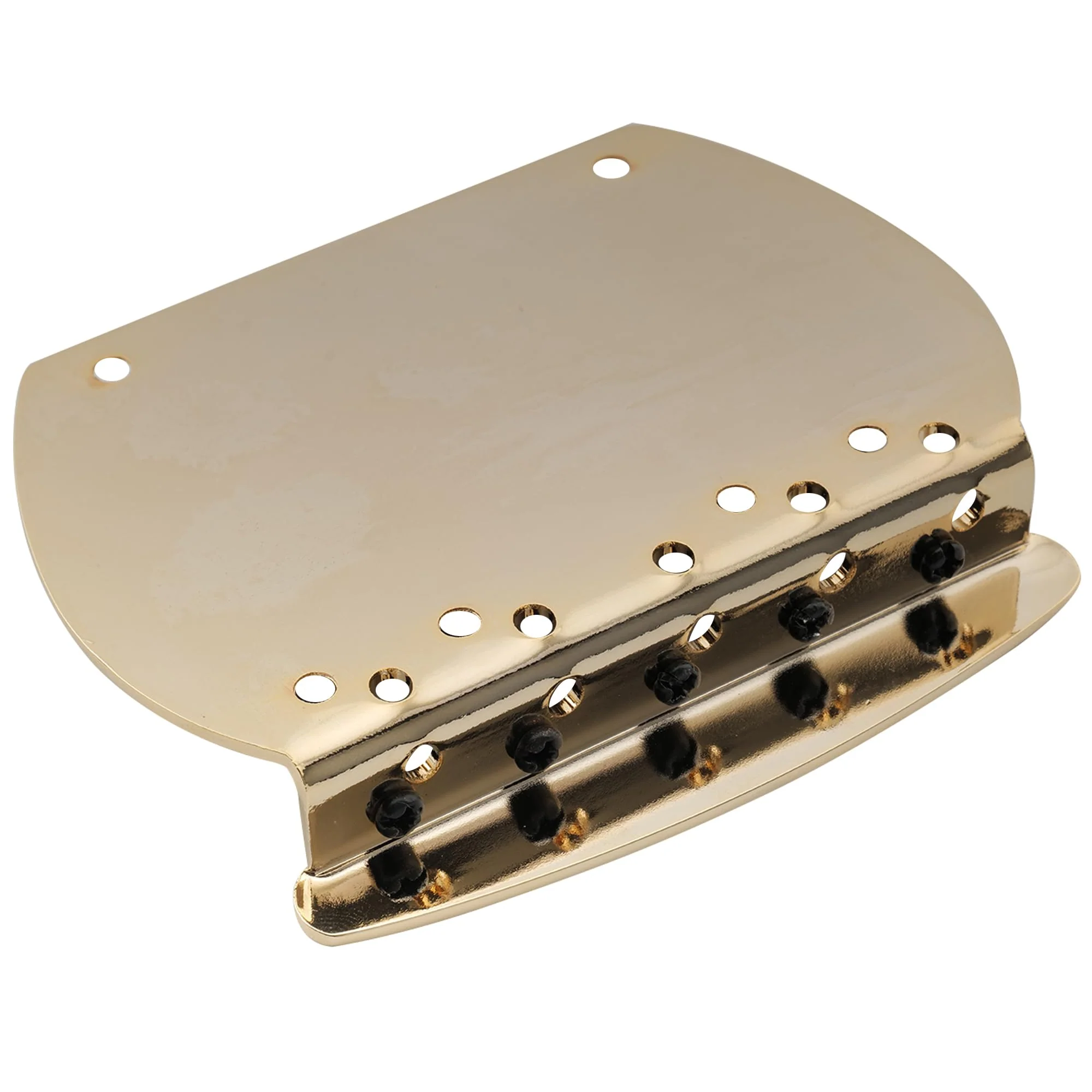 Musiclily Pro 16mm Steel 5-String Bass Bridge for Musicman Style Bass, Gold - Image 3