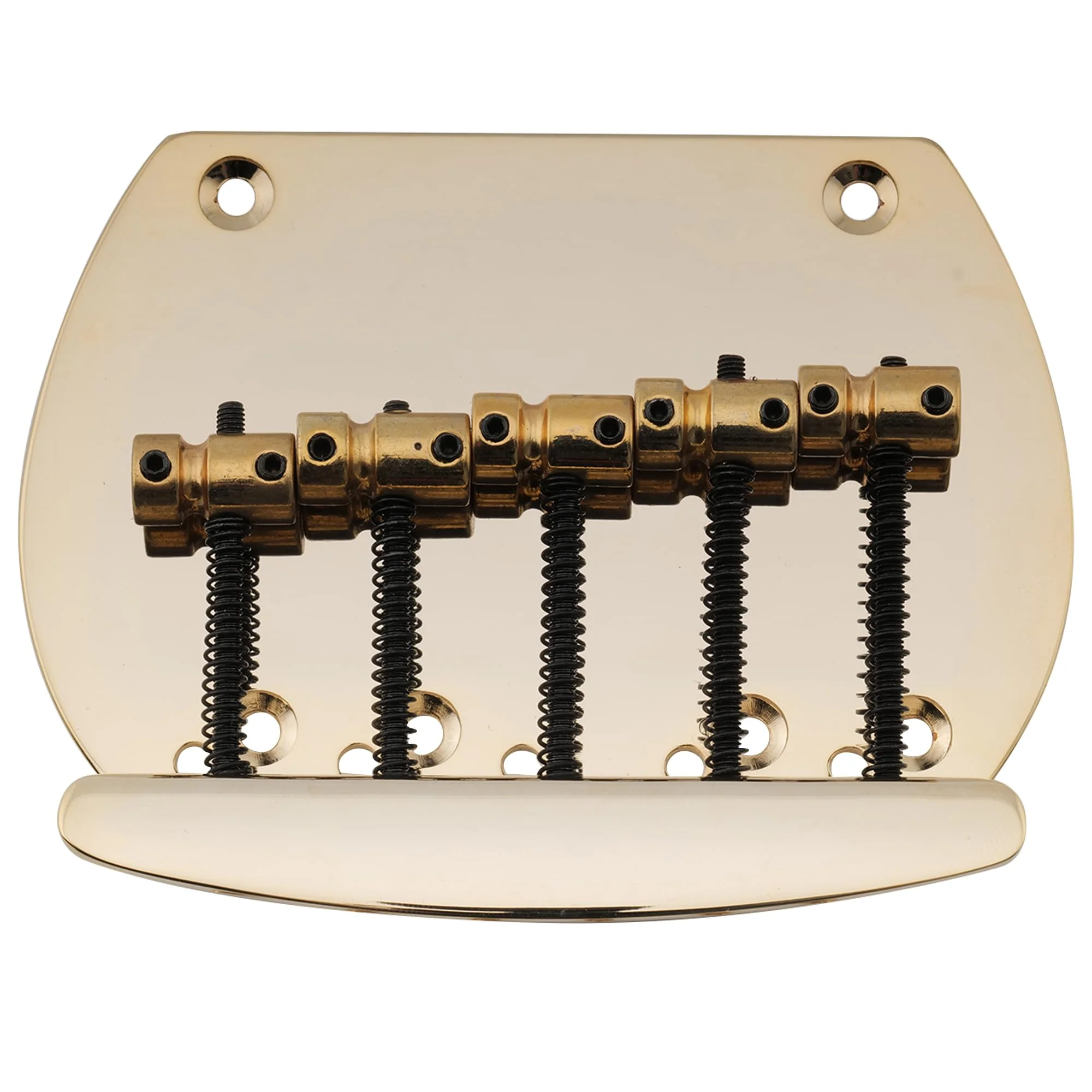 Musiclily Pro 16mm Steel 5-String Bass Bridge for Musicman Style Bass, Gold - Image 4