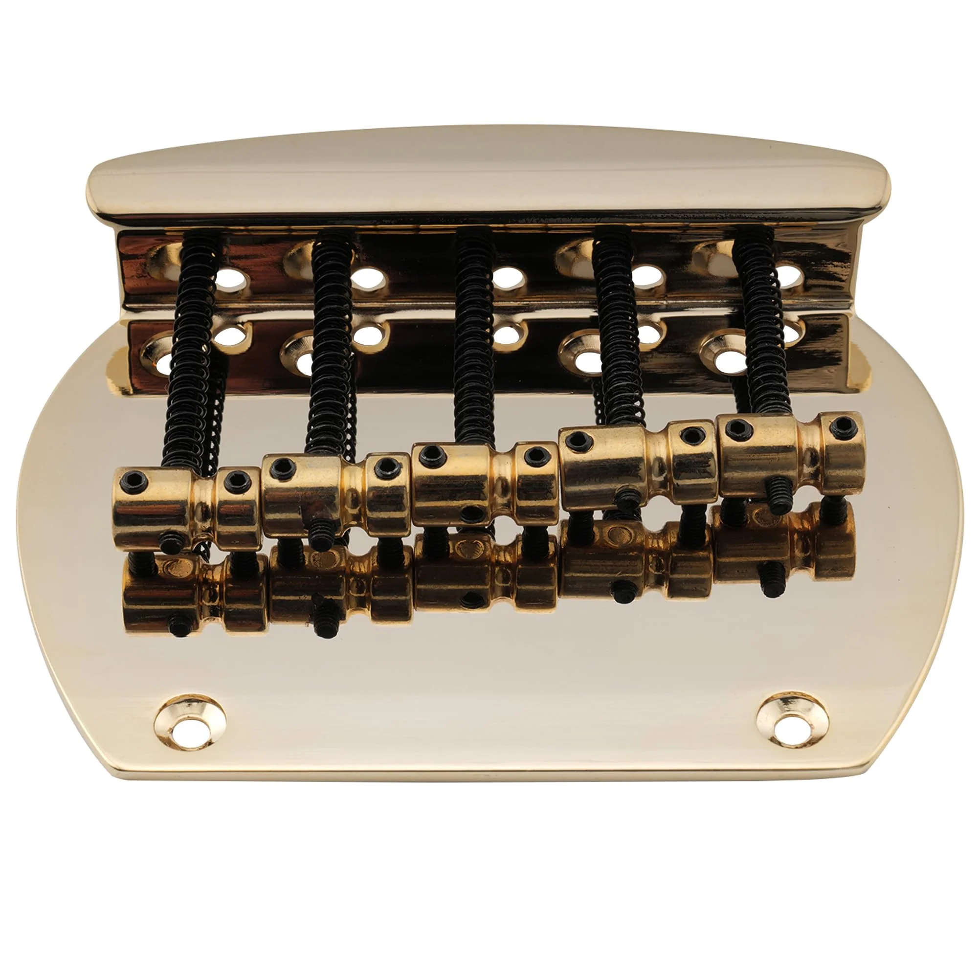 Musiclily Pro 16mm Steel 5-String Bass Bridge for Musicman Style Bass, Gold - Image 5