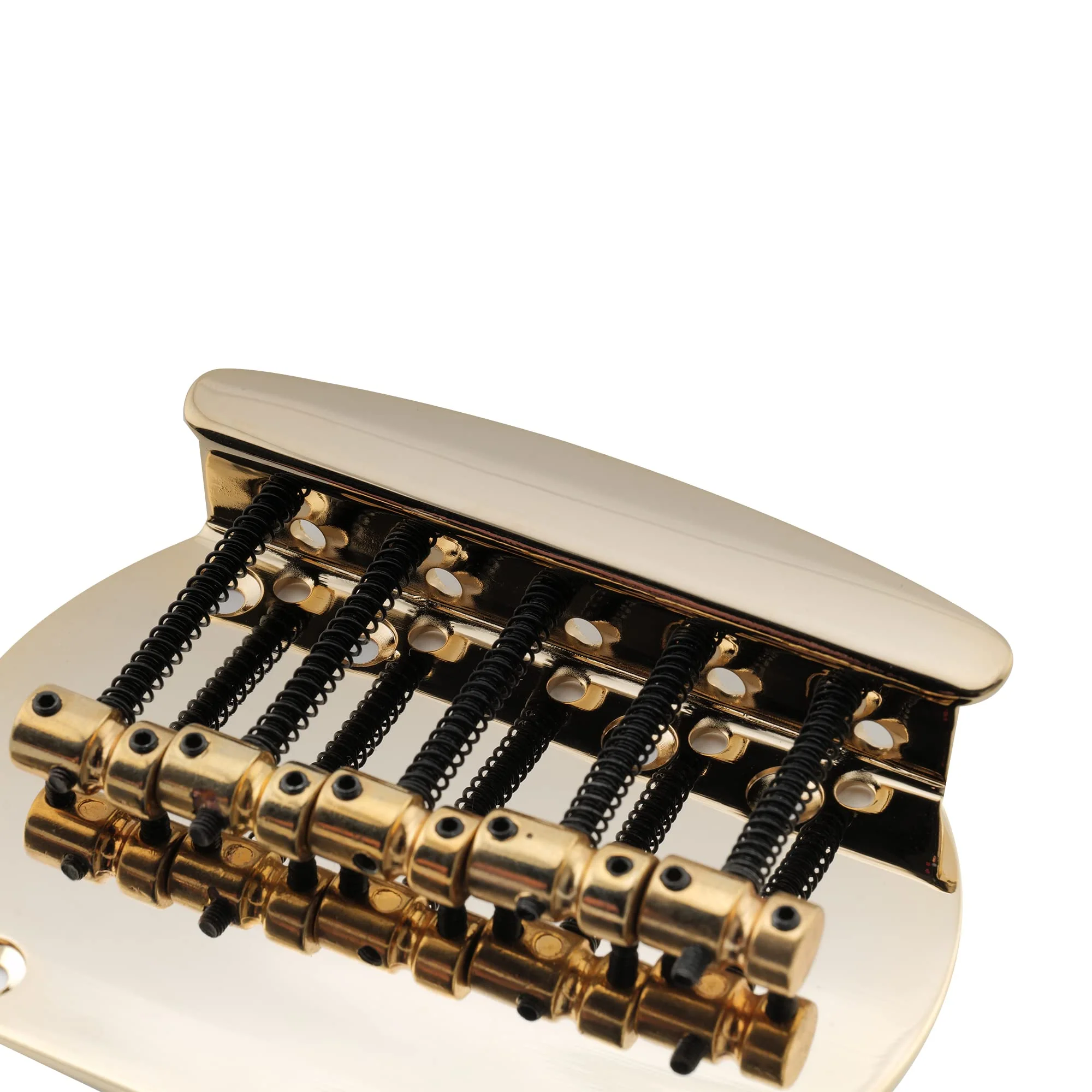 Musiclily Pro 16mm Steel 5-String Bass Bridge for Musicman Style Bass, Gold - Image 6