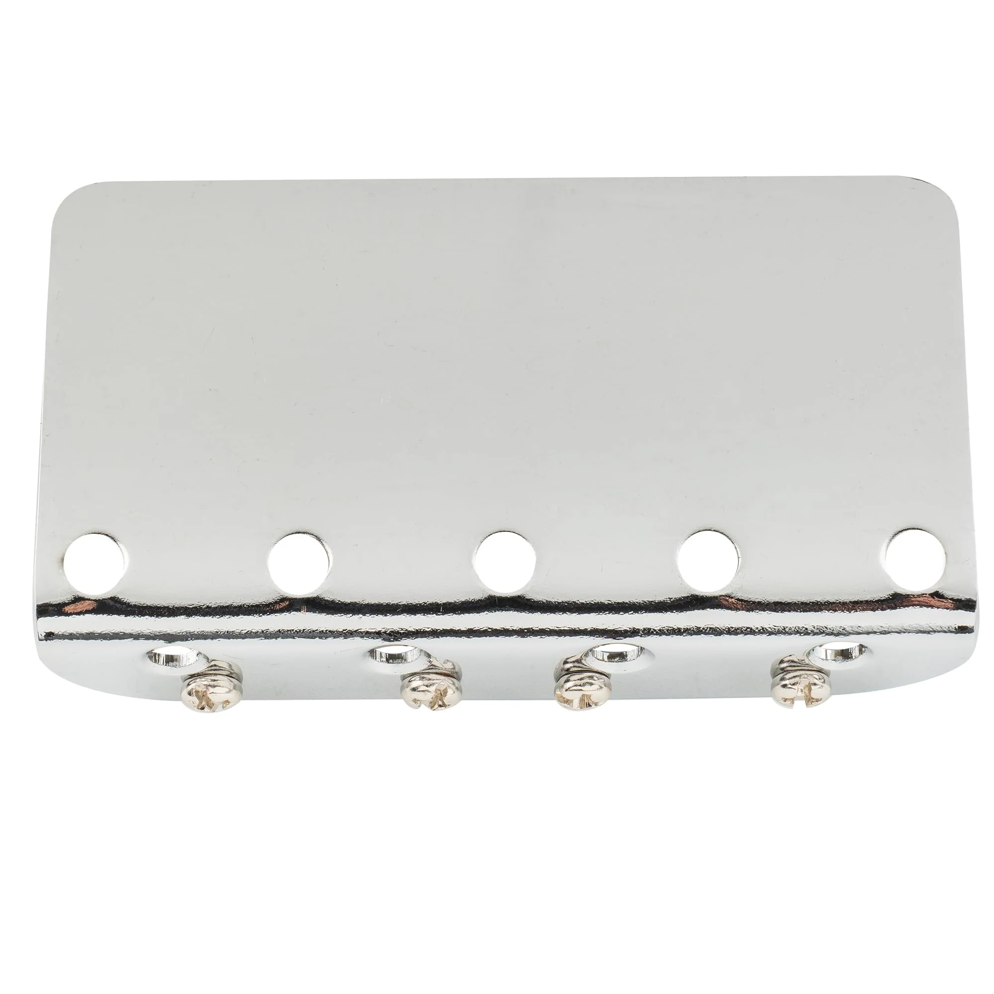 Musiclily Pro 19mm Classic Standard Hardtail Fixed 4-String Bass Bridge Top-loading with Brass Saddles Steel Plate for Jazz Bass Precision Bass PB JB Style Eelectric Bass, Chrome - Image 3