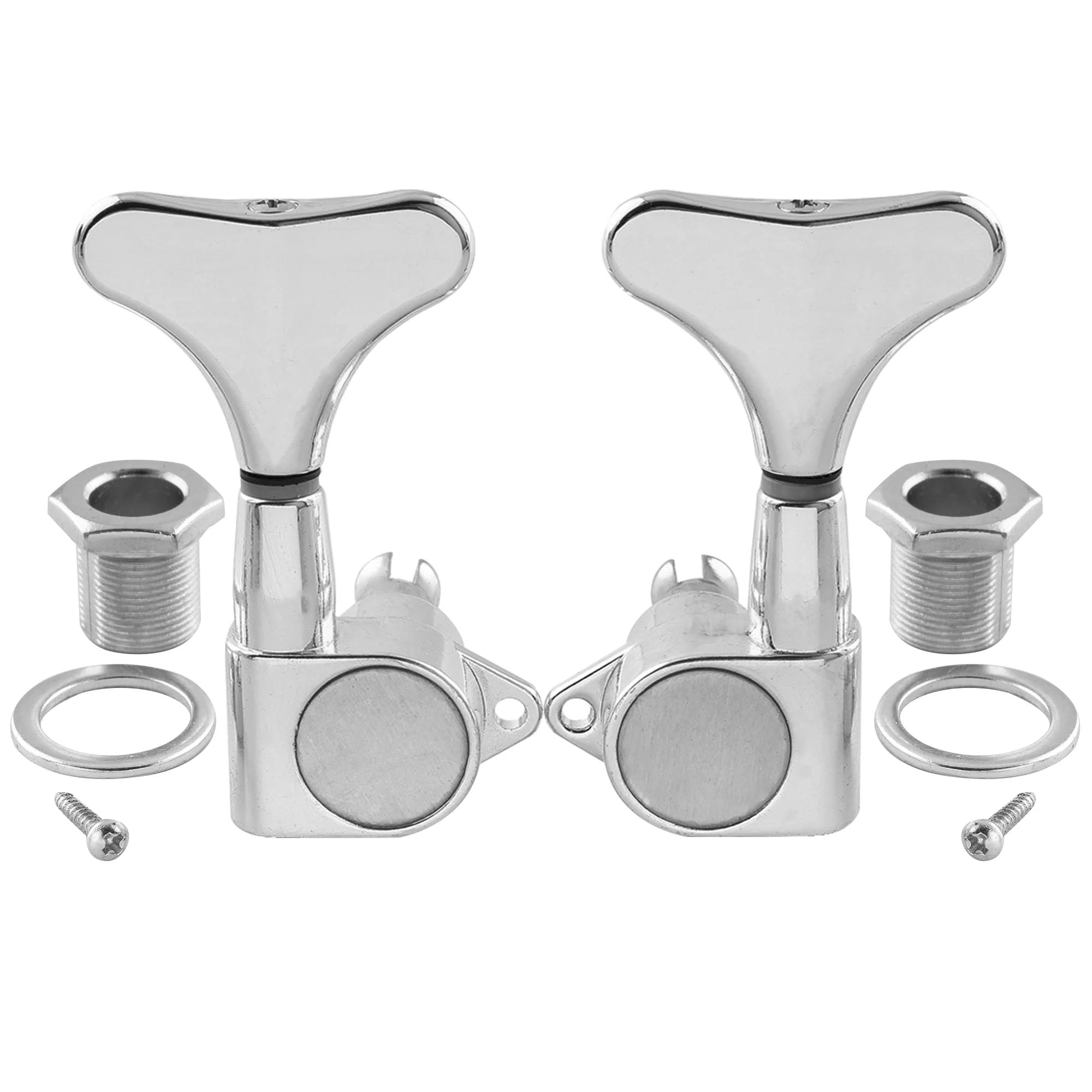 Musiclily Pro 2+2 Sealed Bass Tuners Tuning Keys Pegs Machine Heads for Ibanez Style Precision Jazz Bass, Chrome - Image 4