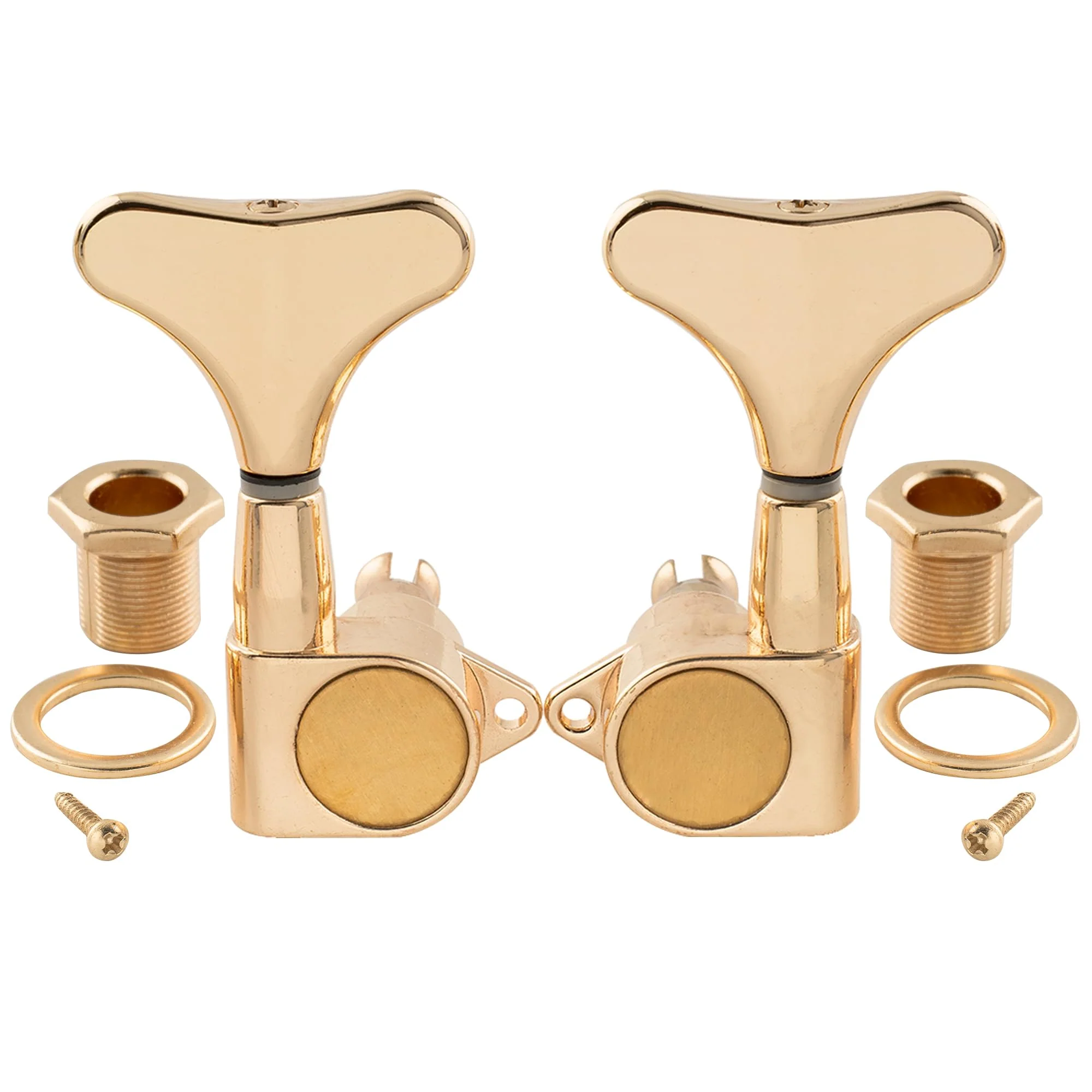 Musiclily Pro 2+2 Sealed Bass TunersTuning Keys Pegs Machine Heads for Ibanez Style Precision Jazz Bass, Gold - Image 4