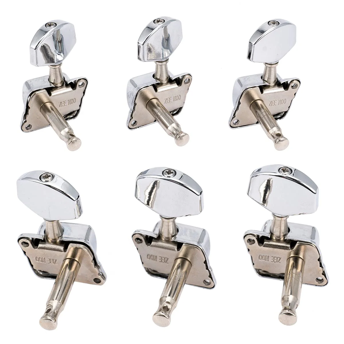 Musiclily Pro 3+3 Semi-closed Guitar Tuners String Tuning Pegs Keys Machine Heads Set for for Acoustic or Electric Guitar,Chrome Half Moon Button Chrome - Image 3