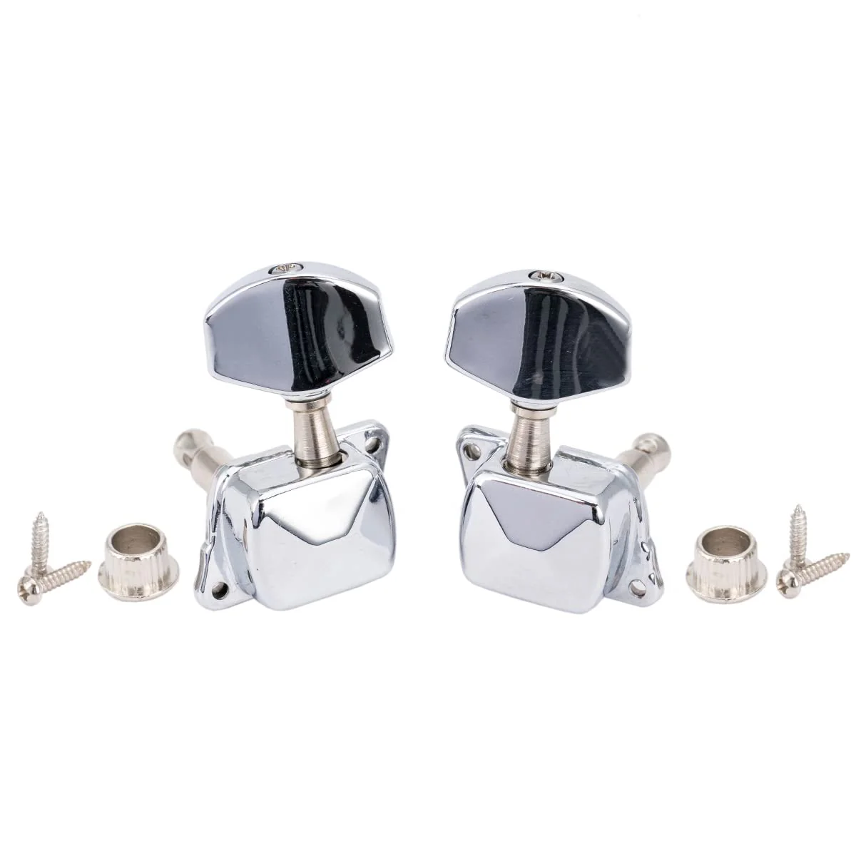 Musiclily Pro 3+3 Semi-closed Guitar Tuners String Tuning Pegs Keys Machine Heads Set for for Acoustic or Electric Guitar,Chrome Half Moon Button Chrome - Image 4