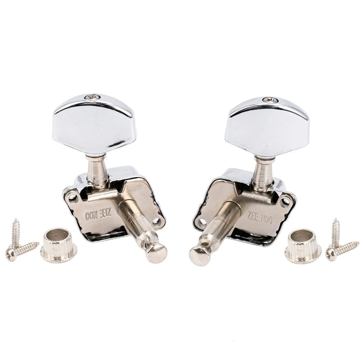 Musiclily Pro 3+3 Semi-closed Guitar Tuners String Tuning Pegs Keys Machine Heads Set for for Acoustic or Electric Guitar,Chrome Half Moon Button Chrome - Image 5