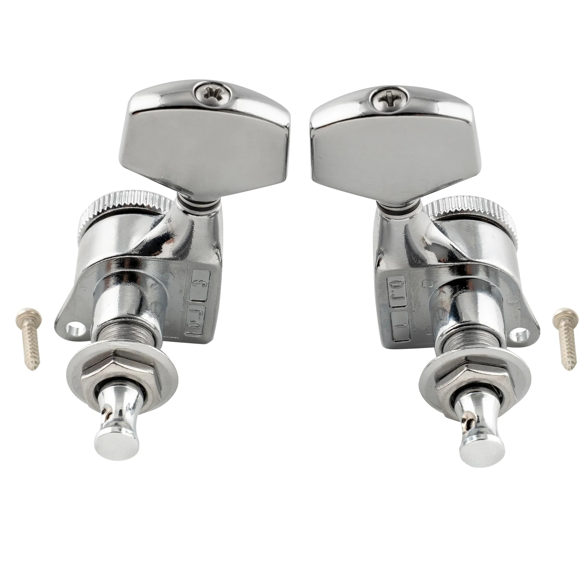 Musiclily Pro 3L+3R Guitar Locking Tuners 18:1 Ratio Lock String Tuning Key Pegs Machine Heads Replacement for LP SG Style Style Electric Folk or Acoustic Guitar, Chrome with Big Hex Button - Image 5