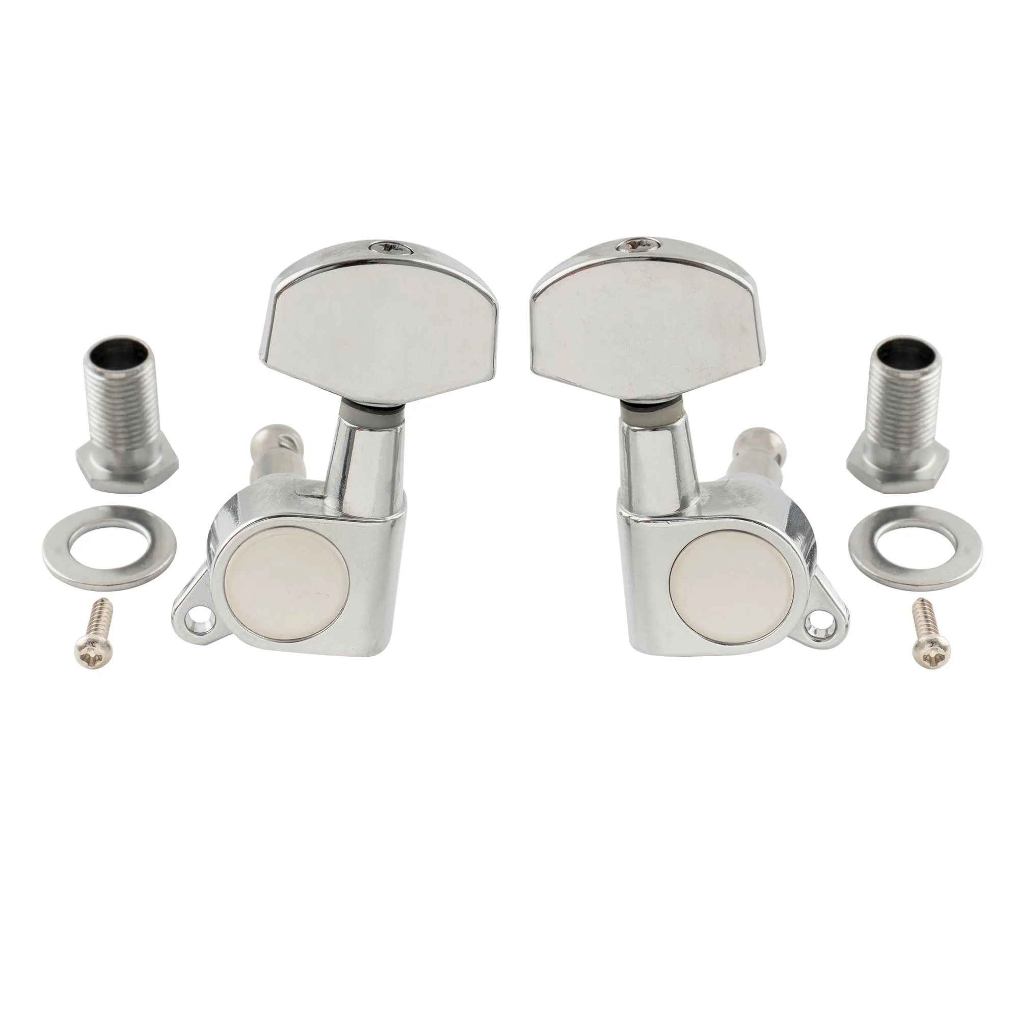Musiclily Pro 3R3L Sealed Guitar Tuners Tuning Machines Set for Les Paul Style Electric Guitar or Fender Acoustic Guitar, Big Button Chrome - Image 4