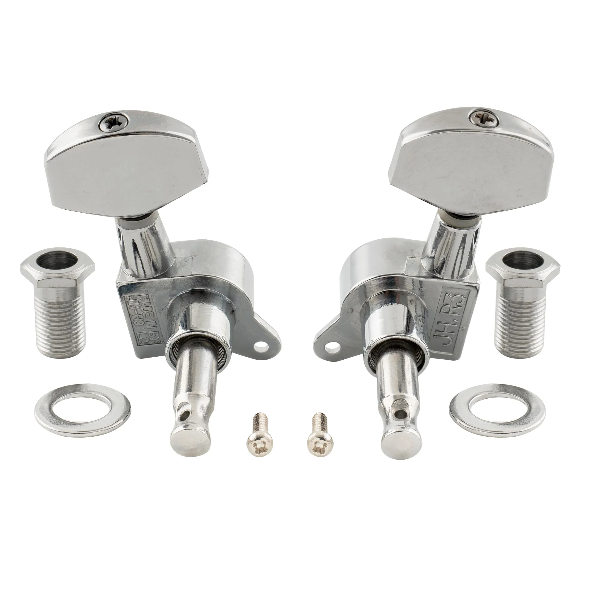 Musiclily Pro 3R3L Sealed Guitar Tuners Tuning Machines Set for Les Paul Style Electric Guitar or Fender Acoustic Guitar, Big Button Chrome - Image 5