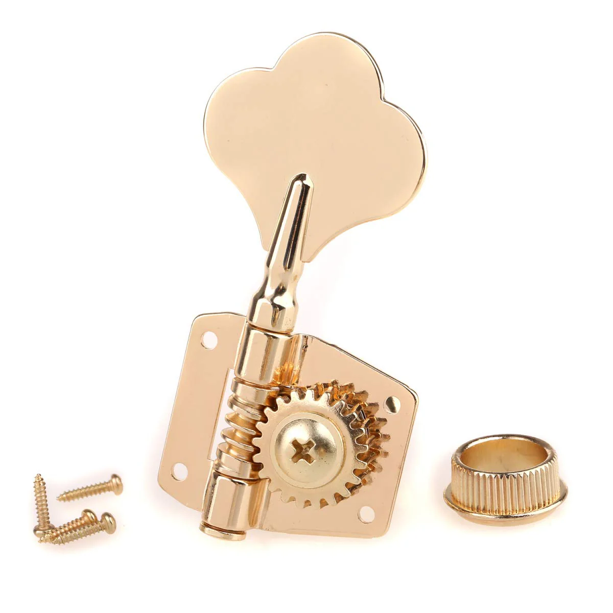 Musiclily Pro 4 In Line Open Gear Electric Bass Tuners Machine Heads Tuning Keys Pegs for Precision Jazz Bass, Gold Gold Color - Image 4