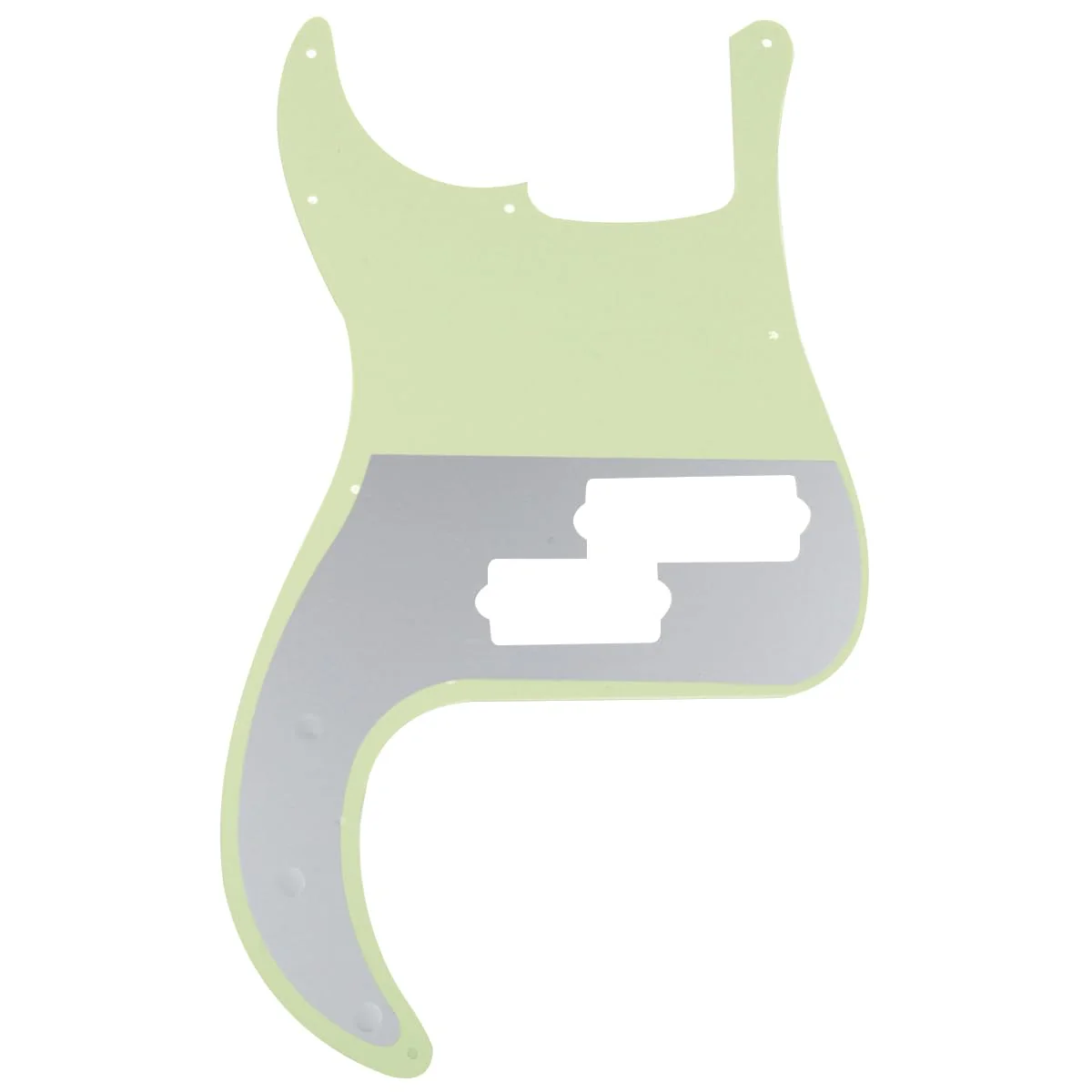 Musiclily Pro 5-String 13-Hole Contemporary P Bass Pickguard for Fender Mexican Precision Bass, 3Ply Mint Green - Image 3