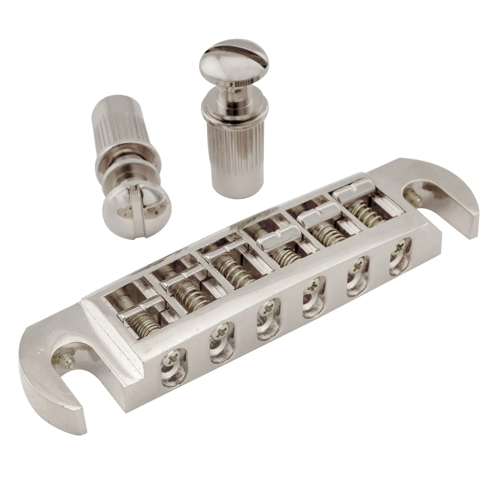 Musiclily Pro 52.5mm (2-1/16 inch) Pigtail Style Adjustable Wraparound Bridge Tailpiece for Epiphone Les Paul SG Style Electric Guitar, Nickel - Image 3