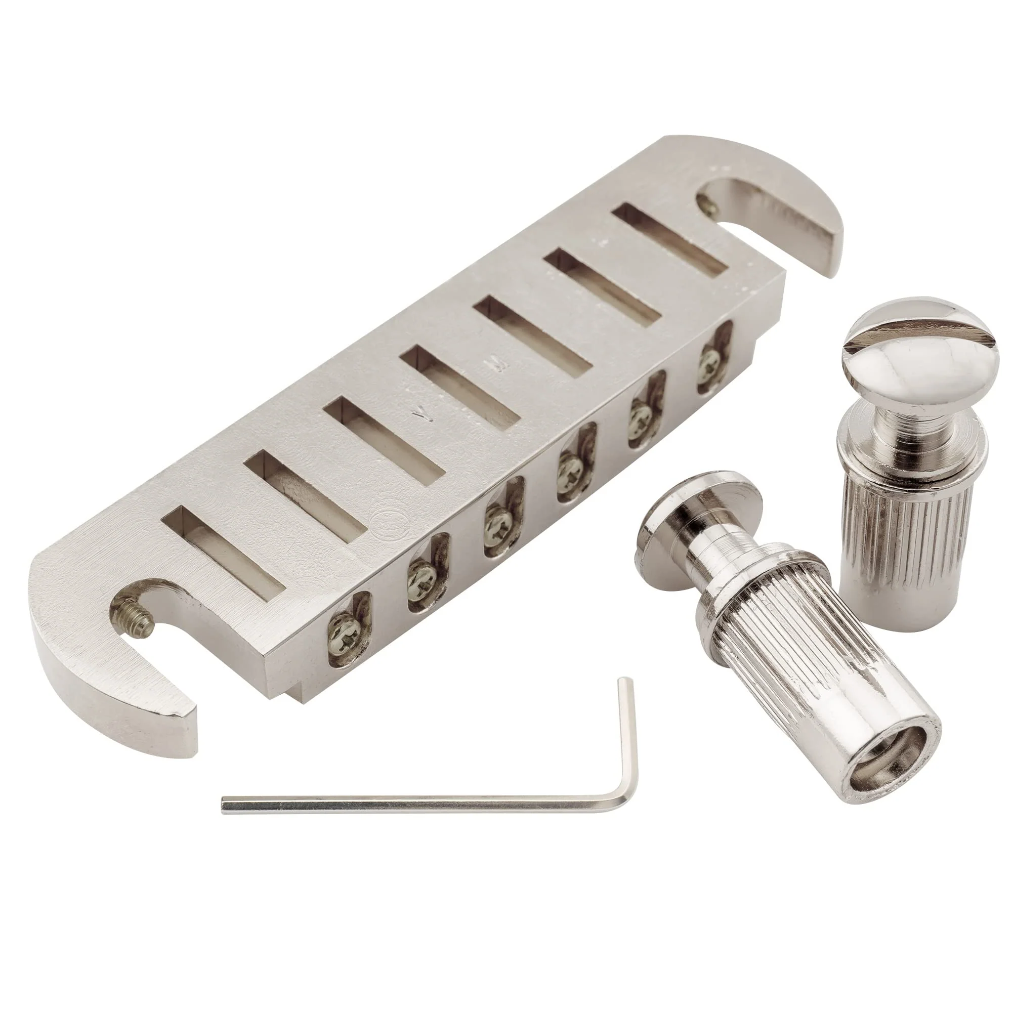 Musiclily Pro 52.5mm (2-1/16 inch) Pigtail Style Adjustable Wraparound Bridge Tailpiece for Epiphone Les Paul SG Style Electric Guitar, Nickel - Image 4