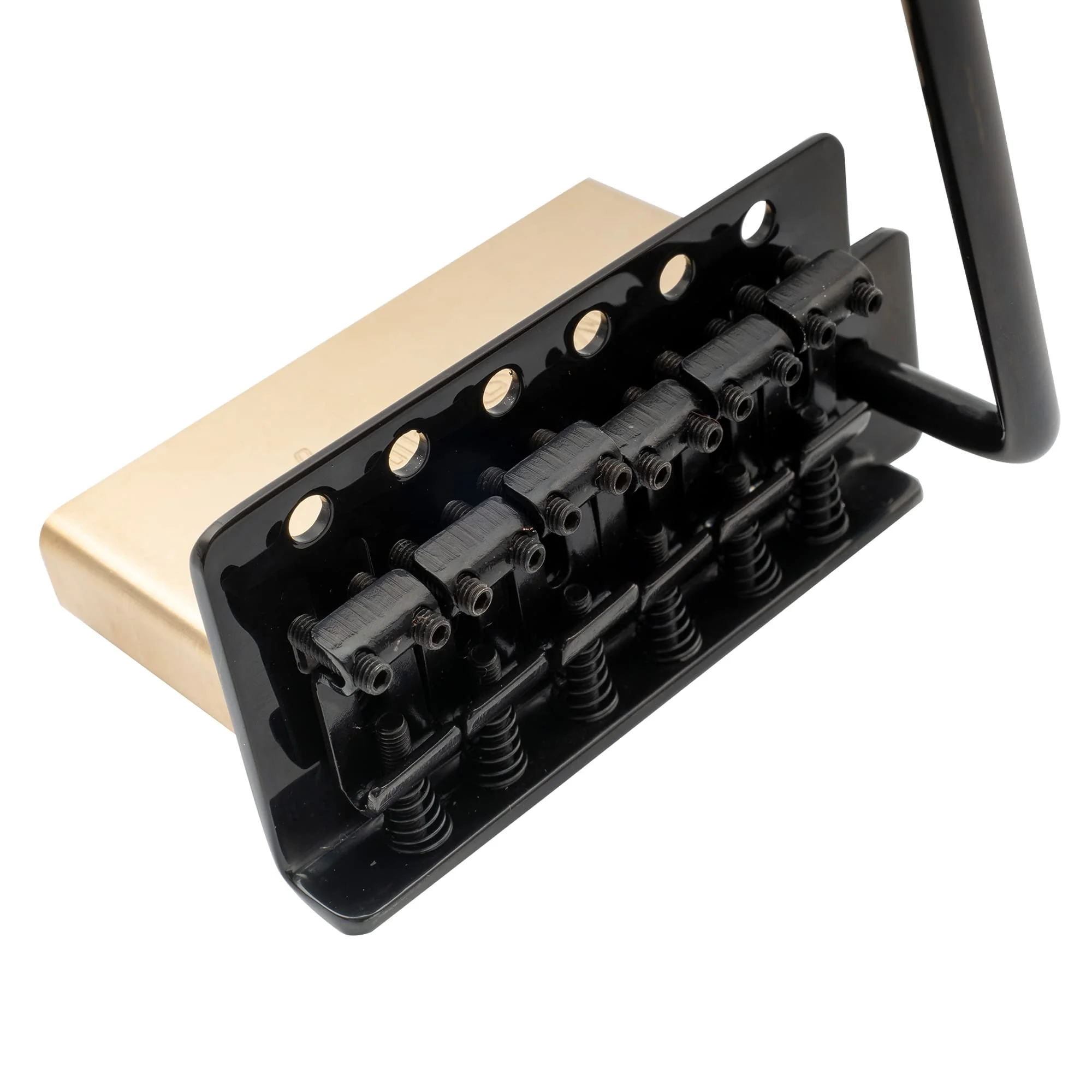Musiclily Pro 52.5mm Vintage 6-Screw Tremolo Bridge 36mm Solid Brass Block for Squier Strat Style Electric Guitar, Black - Image 4