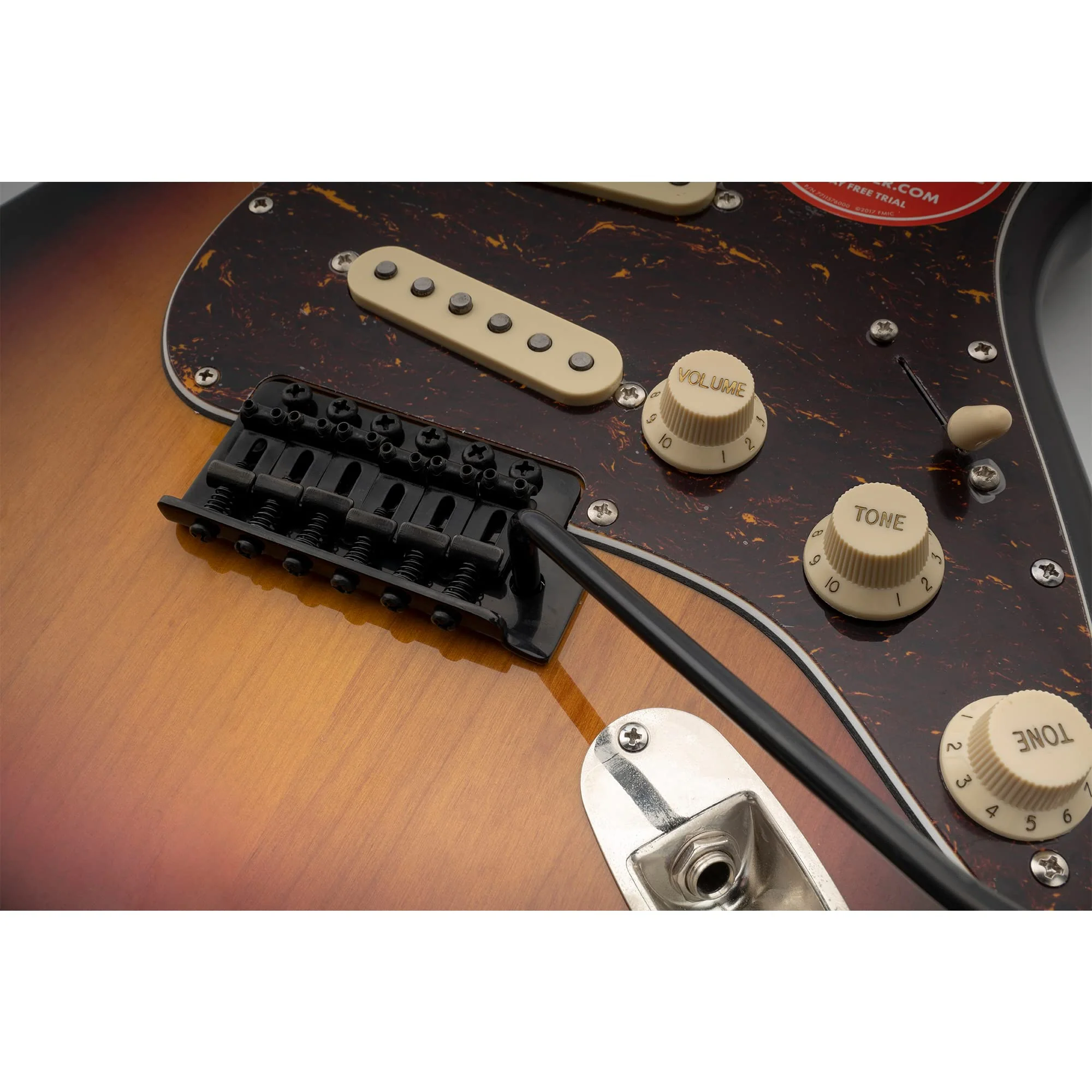 Musiclily Pro 52.5mm Vintage 6-Screw Tremolo Bridge 36mm Solid Brass Block for Squier Strat Style Electric Guitar, Black - Image 6