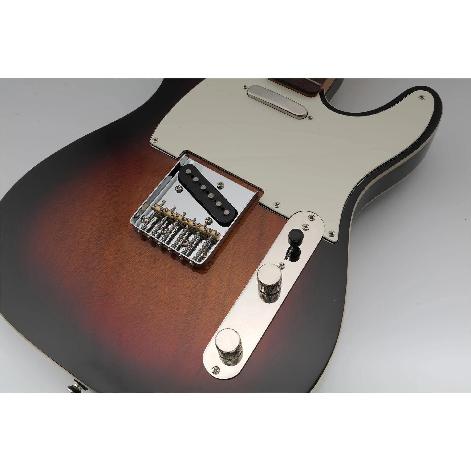 Musiclily Pro 54mm Vintage Telecaster Bridge with Barrel Brass 6-Saddle for Squier and Import Tele Style Electric Guitar, Chrome - Image 6