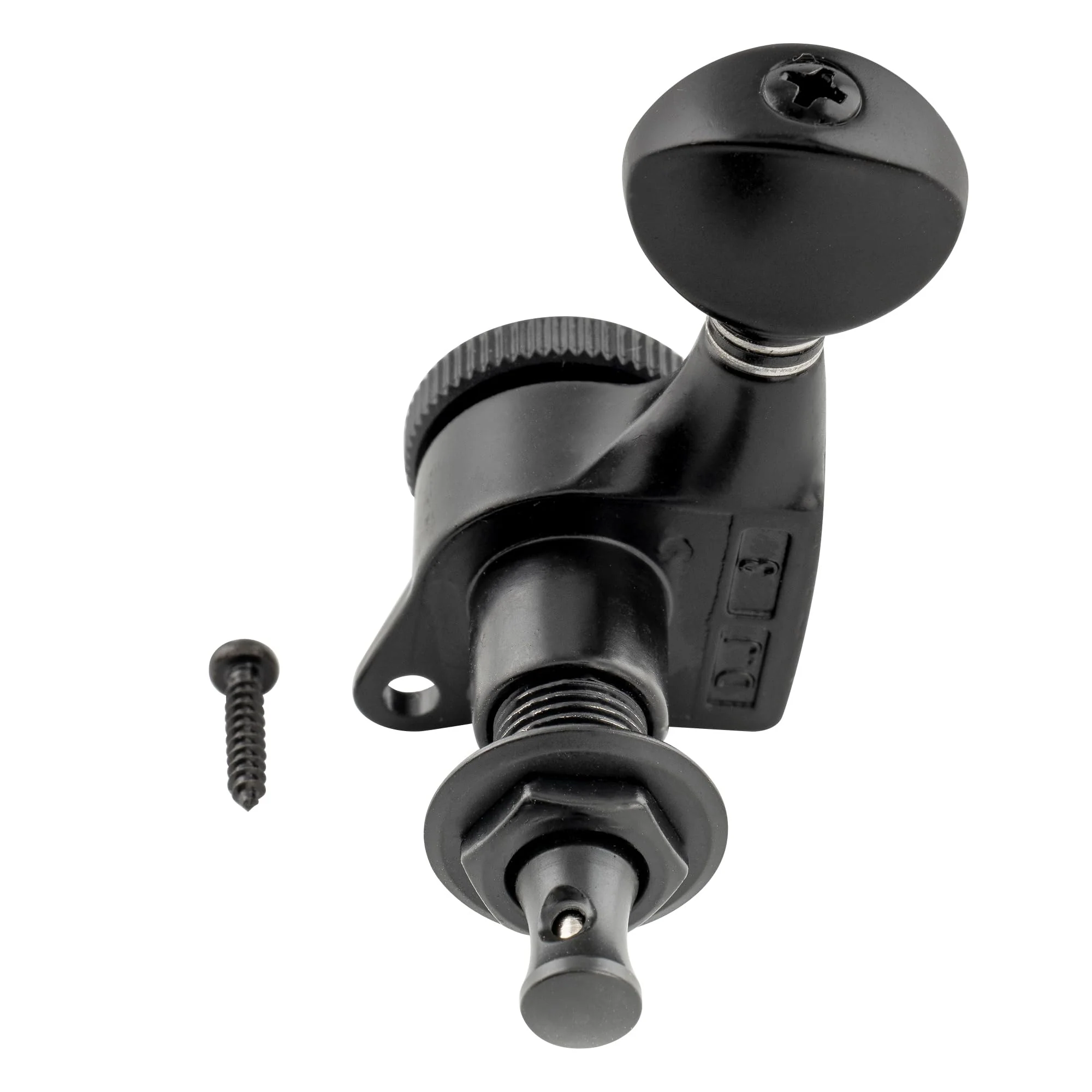 Musiclily Pro 6-in-line 18:1 Ratio Full Sealed Locking Machine Heads Tuners Tuning Pegs Keys with Vintage Oval Button 45 Degree Screw for Strat Tele Style Electric Guitar, Black - Image 5