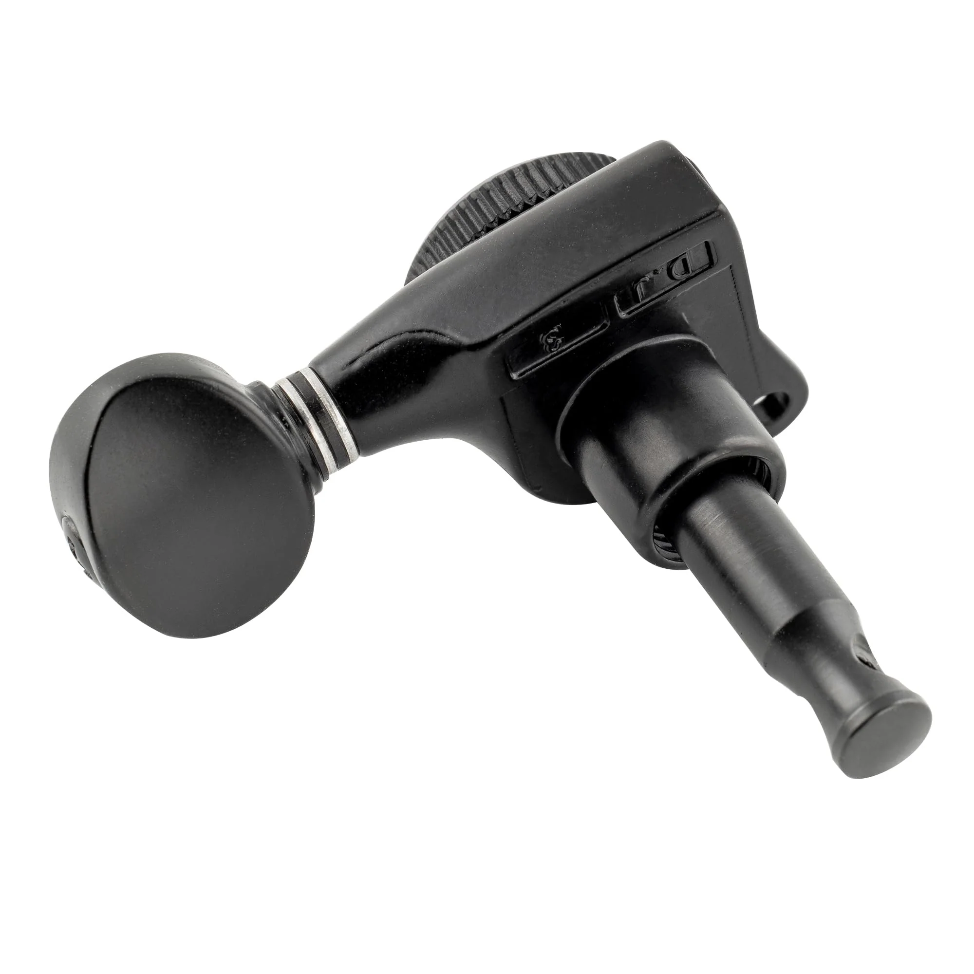 Musiclily Pro 6-in-line 18:1 Ratio Full Sealed Locking Machine Heads Tuners Tuning Pegs Keys with Vintage Oval Button 45 Degree Screw for Strat Tele Style Electric Guitar, Black - Image 6